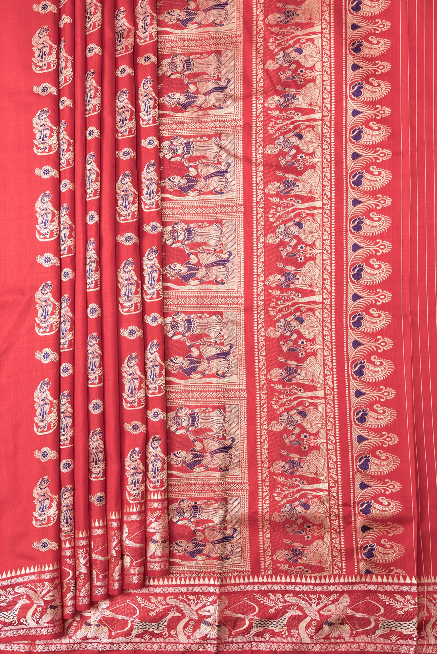 Red Baluchari Silk Saree - Image 4