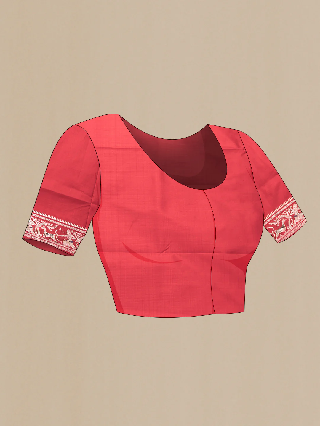Red Baluchari Silk Saree - Image 5