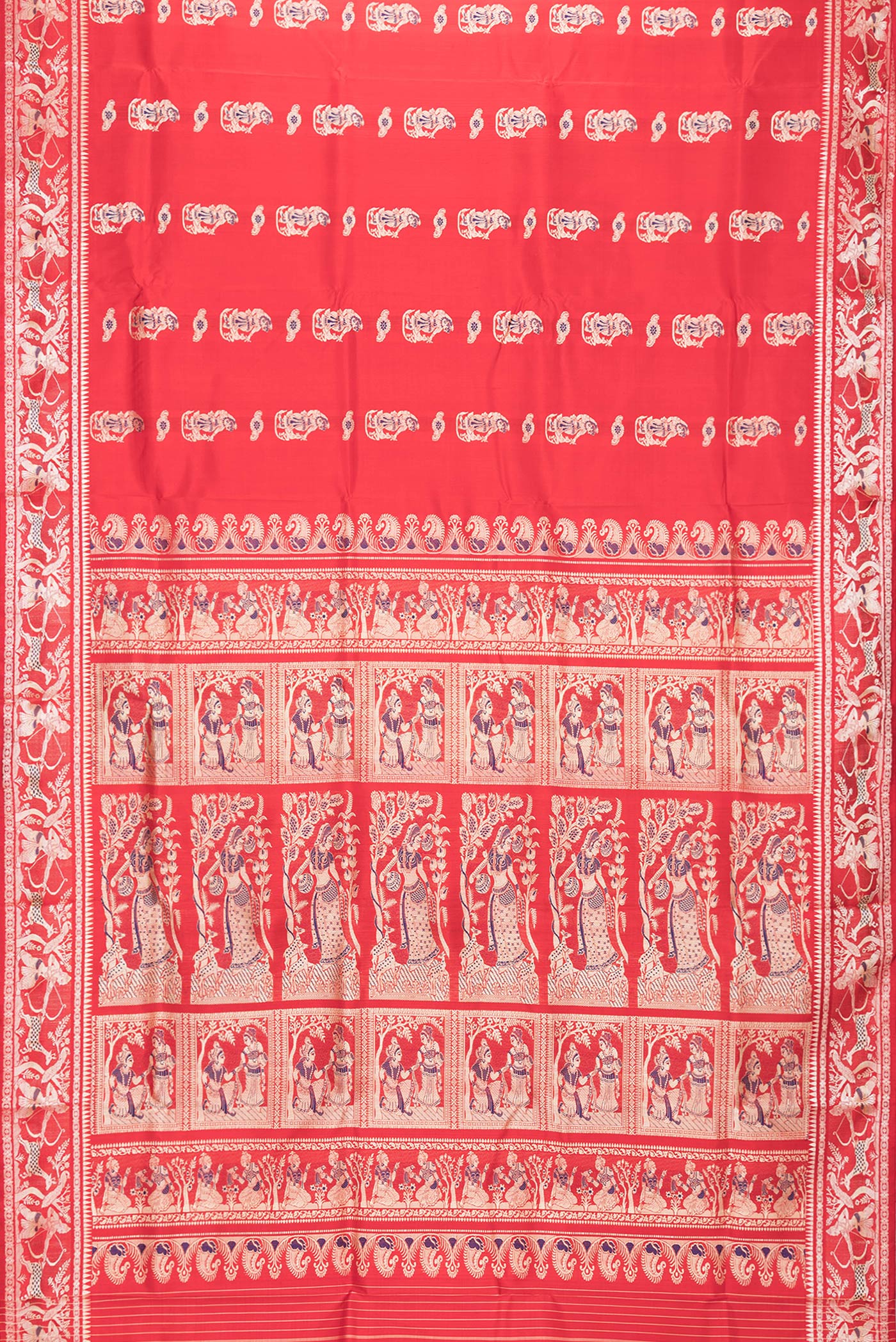 Red Baluchari Silk Saree - Image 6