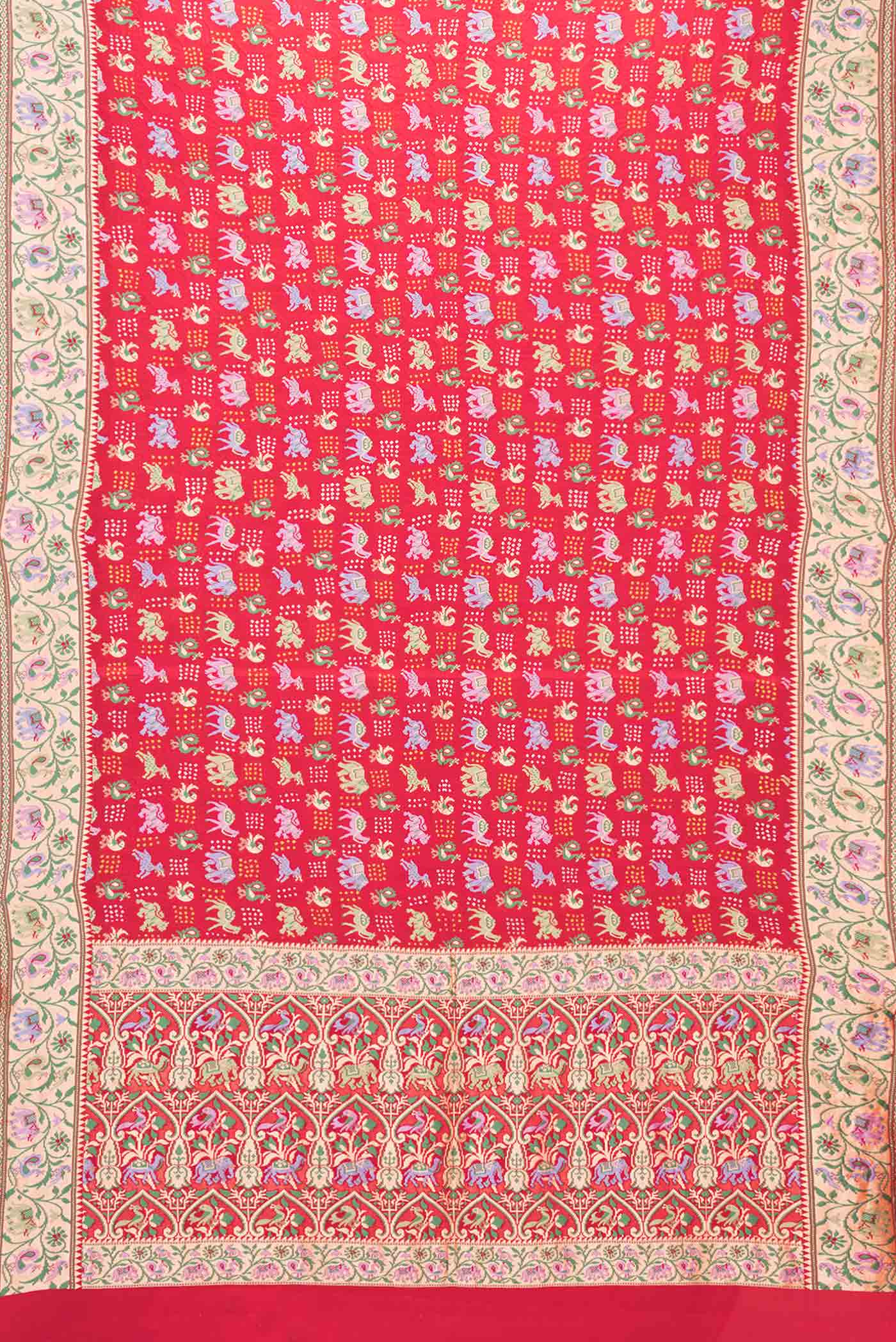 Red Dual Tone Banarasi Georgette Saree - Image 6