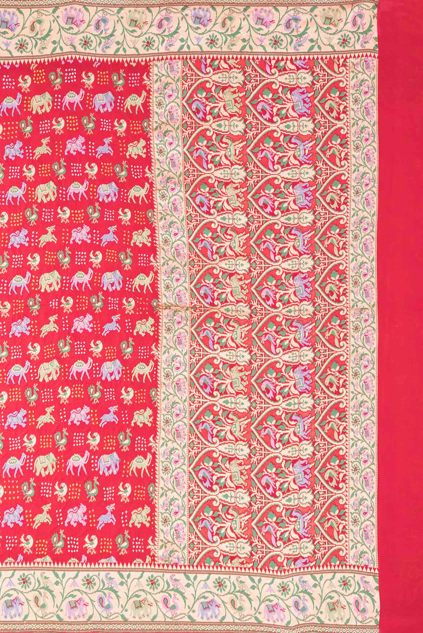 Red Dual Tone Banarasi Georgette Saree - Image 7