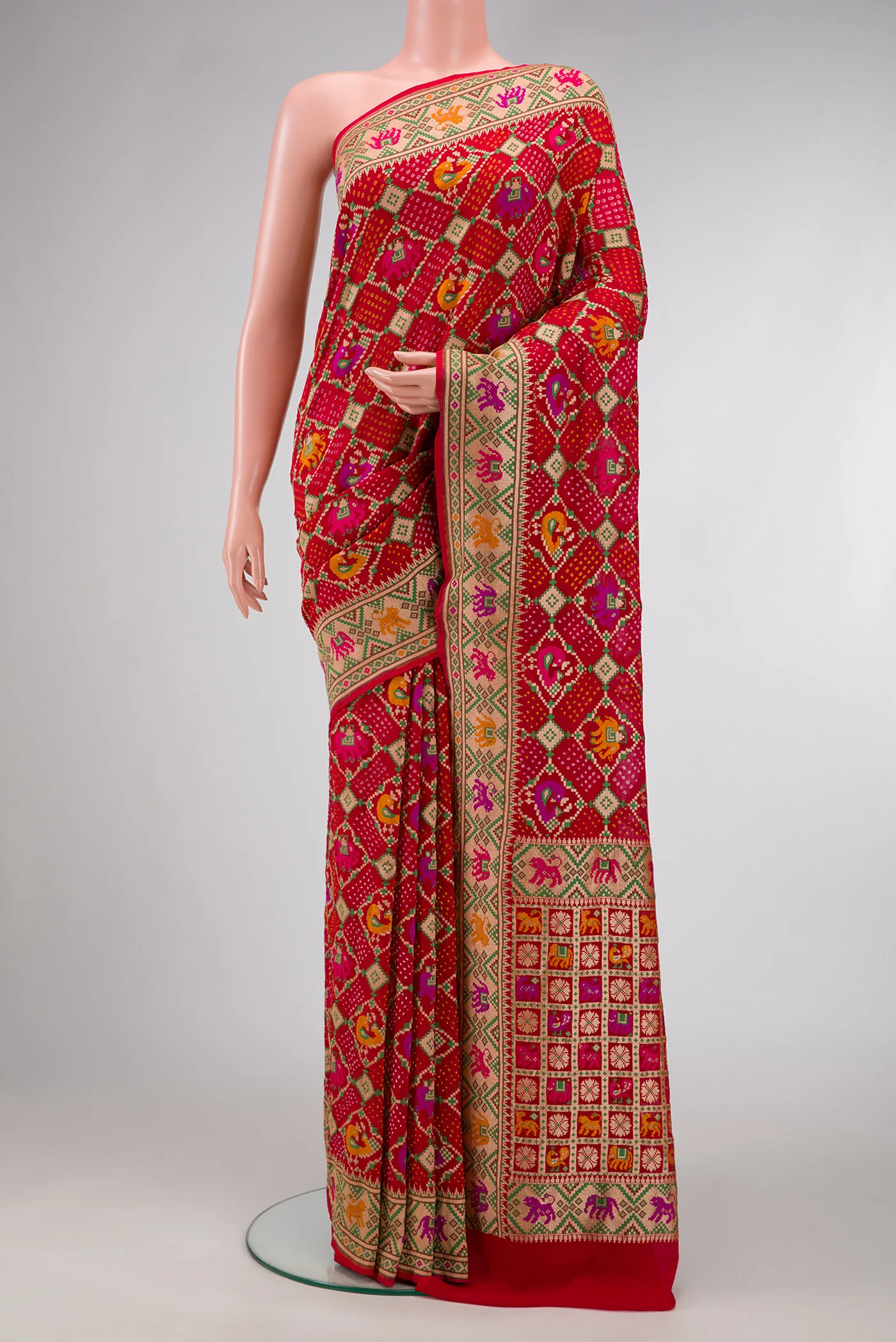 Red Banarasi Georgette Saree