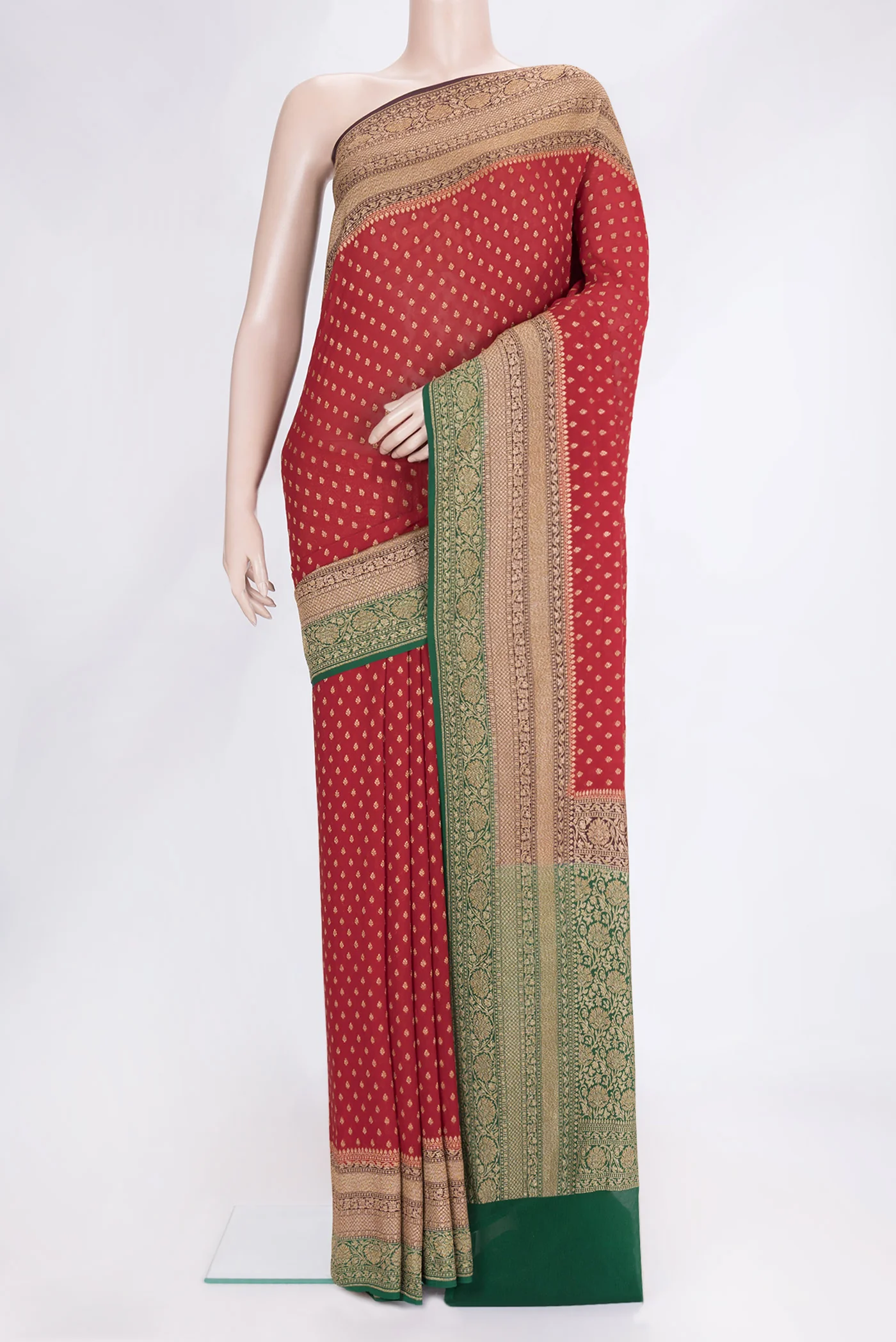 Red Banarasi Georgette Saree