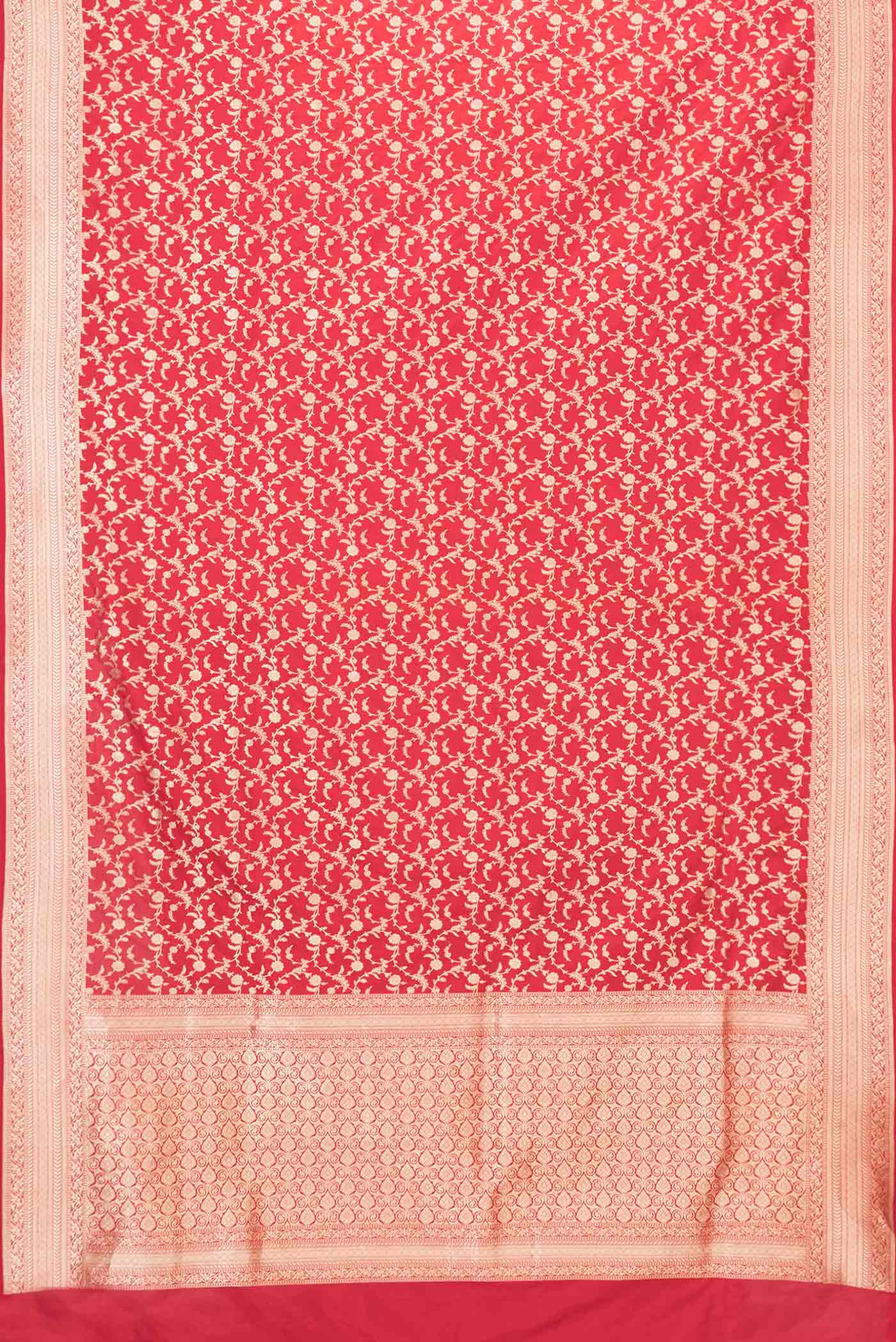 Red Dual Tone Banarasi Saree - Image 6