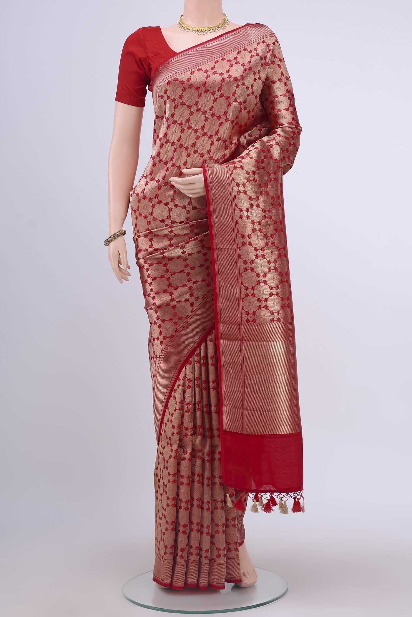 Red Dual Tone Banarasi Silk Saree