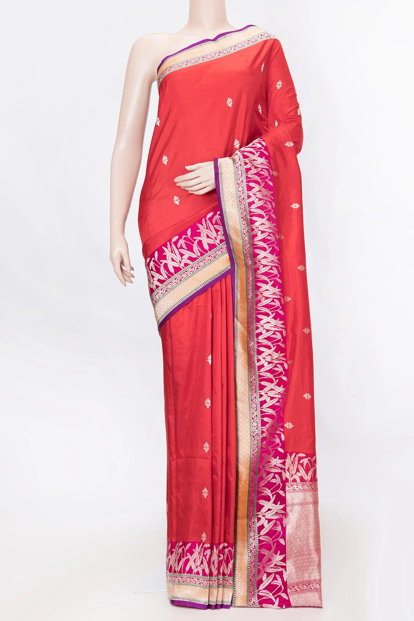 Red Dual Tone Banarasi Silk Saree