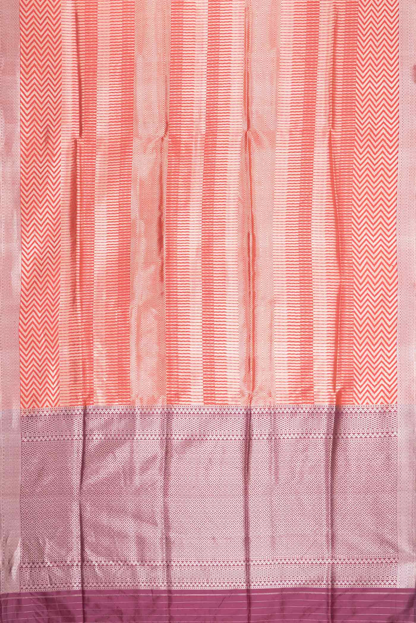Red Dual Tone Banarasi Silk Saree - Image 6