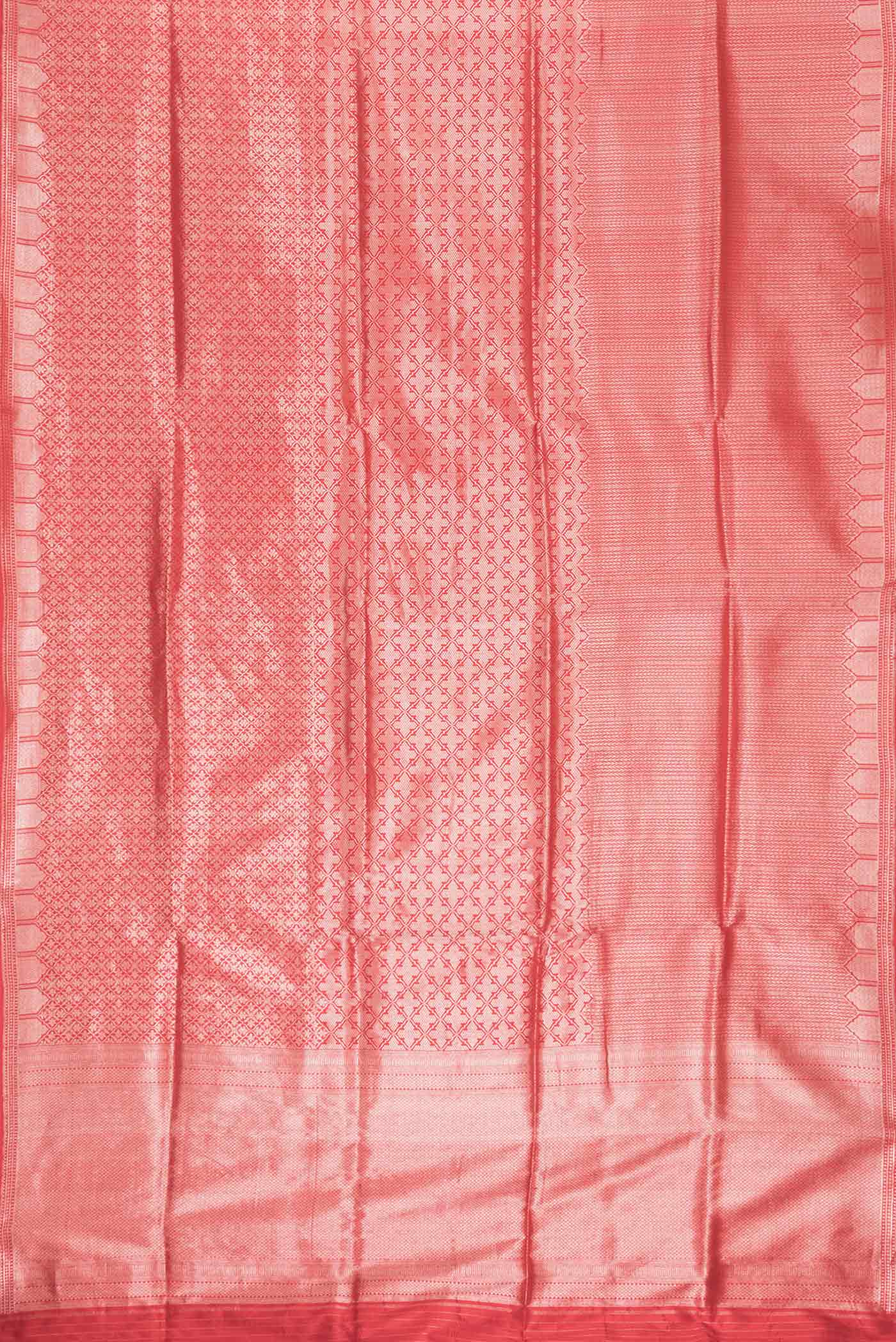 Red Dual Tone Banarasi Silk Saree - Image 6