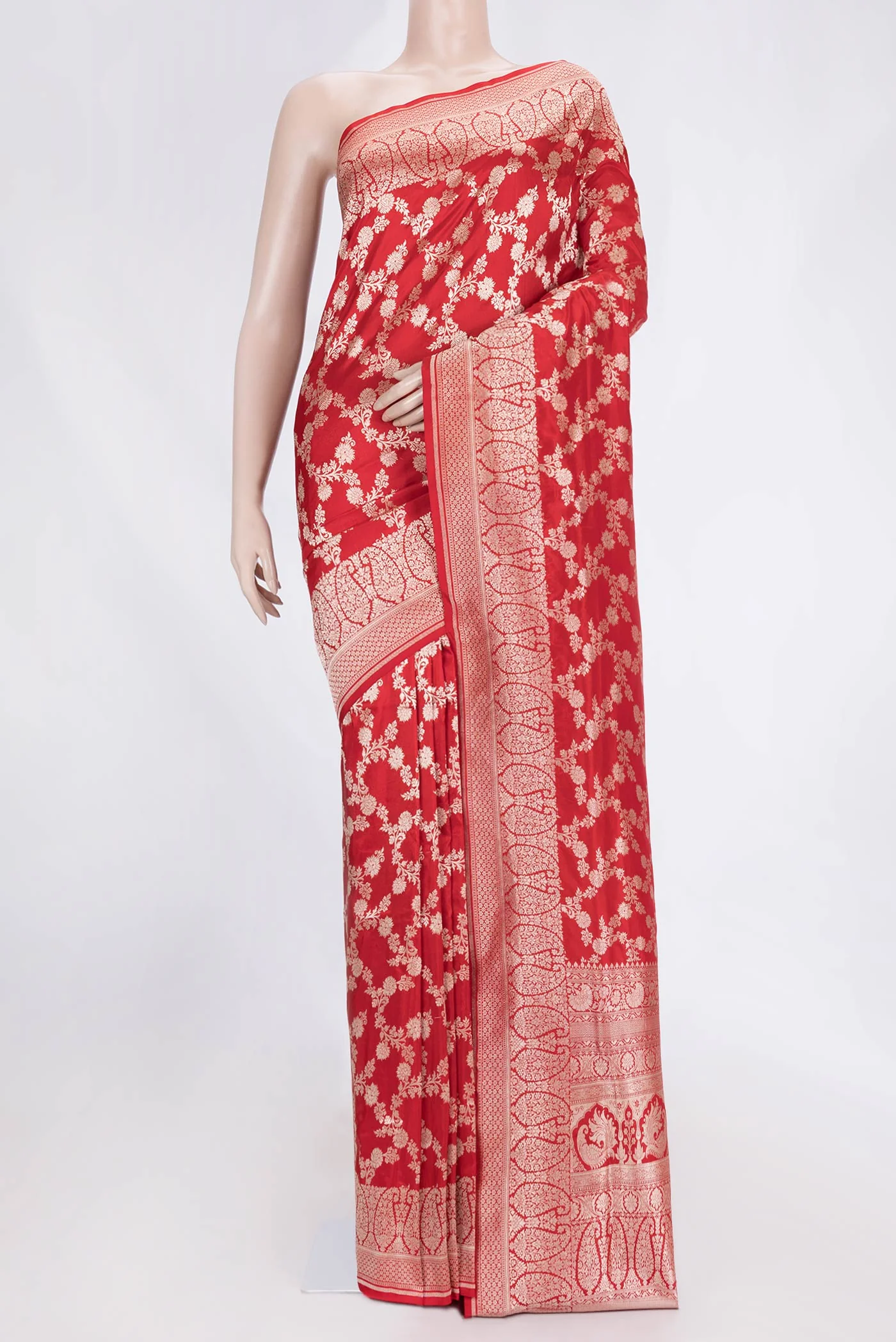Red Dual Tone Banarasi Silk Saree