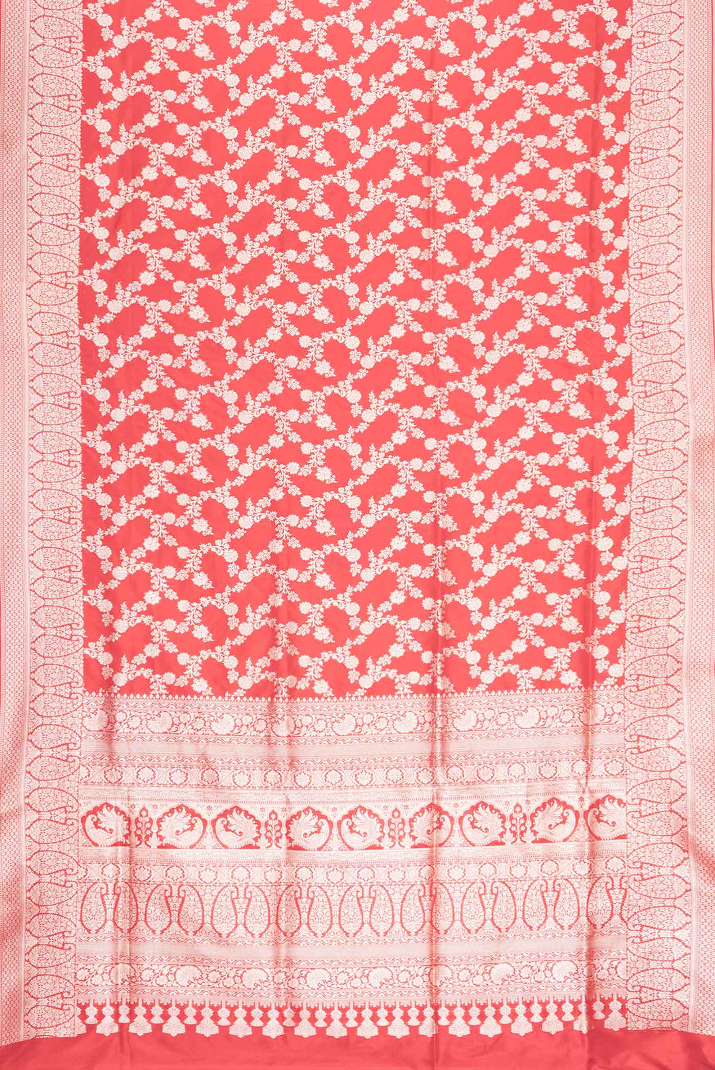 Red Dual Tone Banarasi Silk Saree - Image 6