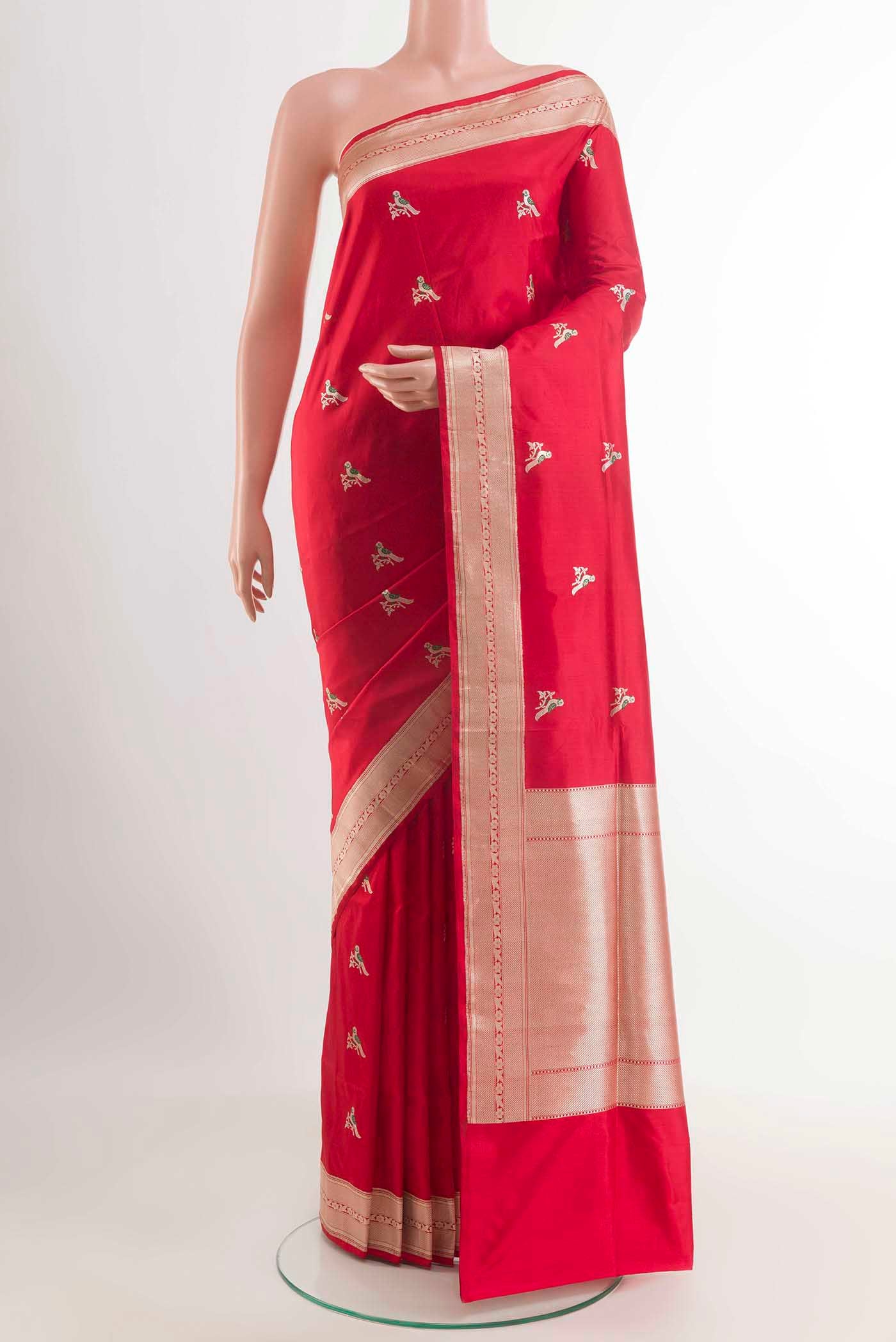 Red Dual Tone Banarasi Silk Saree