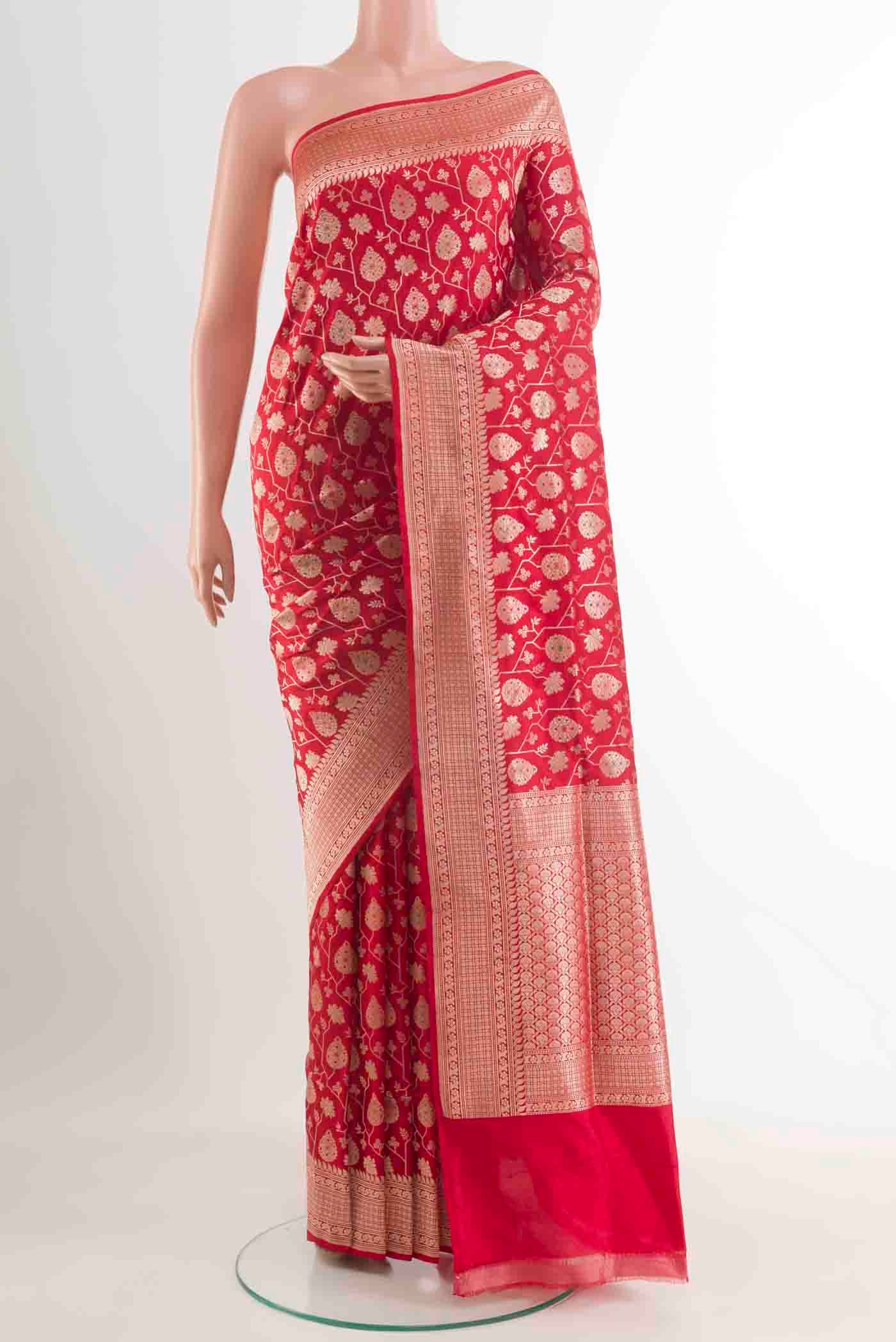 Red Dual Tone Banarasi Silk Saree
