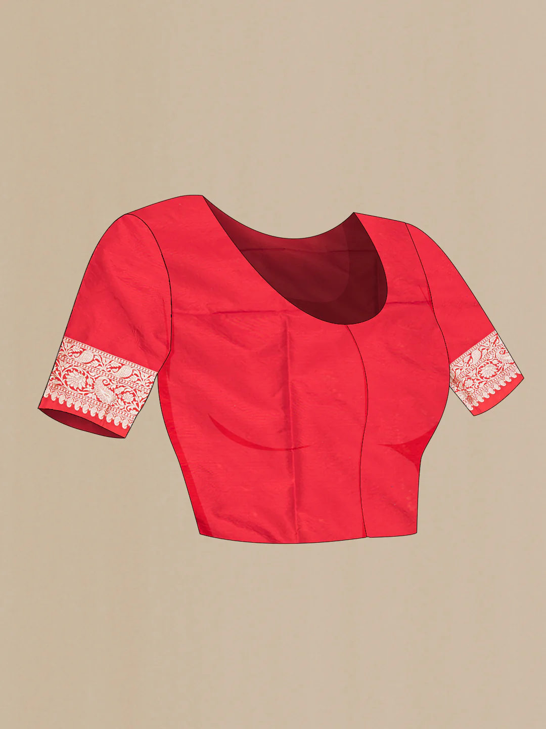 Red Banarasi Silk Saree - Image 5