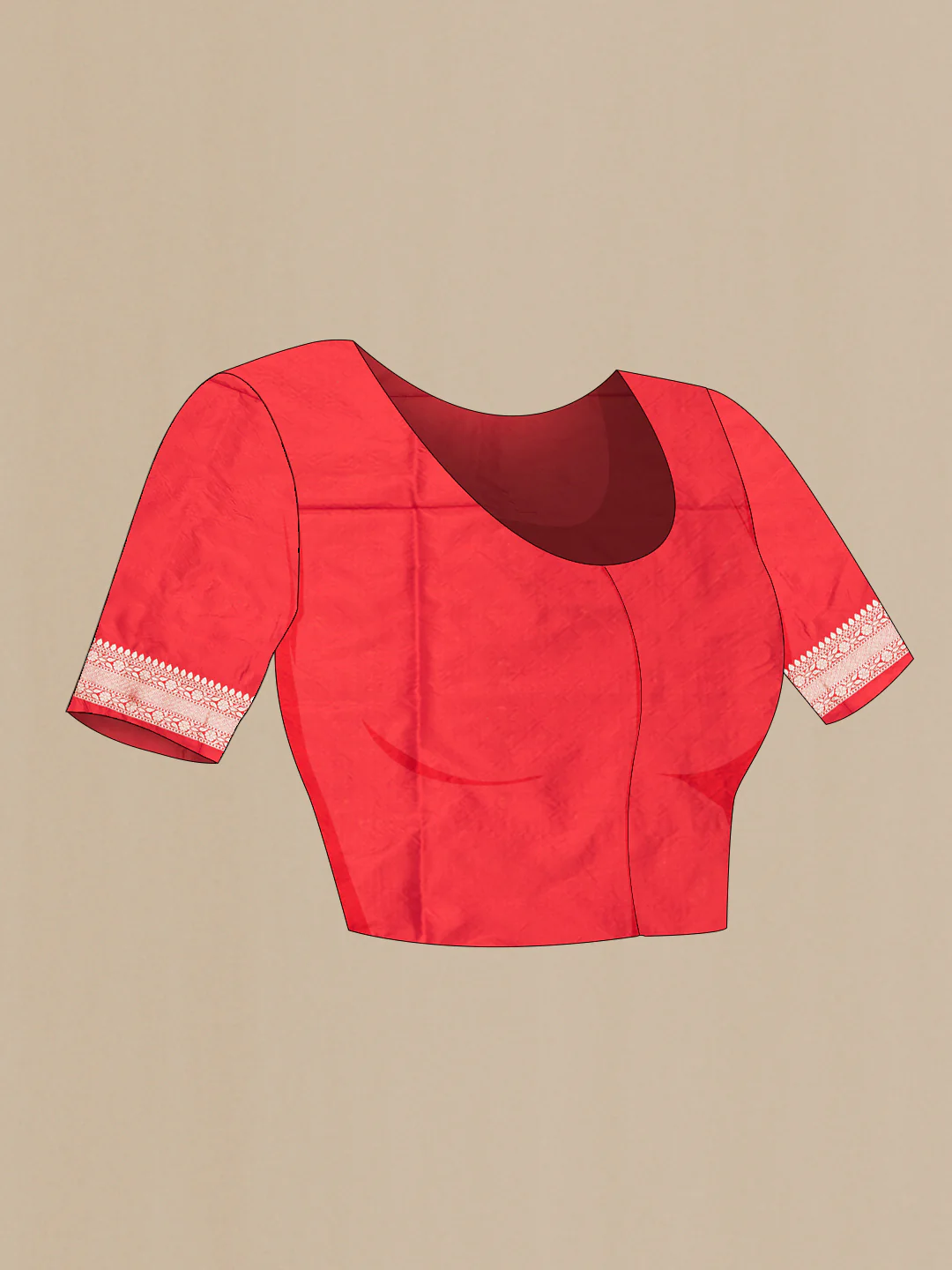 Red Banarasi Silk Saree - Image 5