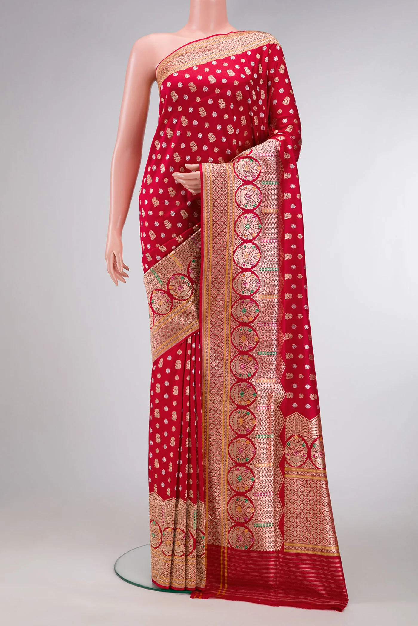Red Dual Tone Banarasi Silk Saree