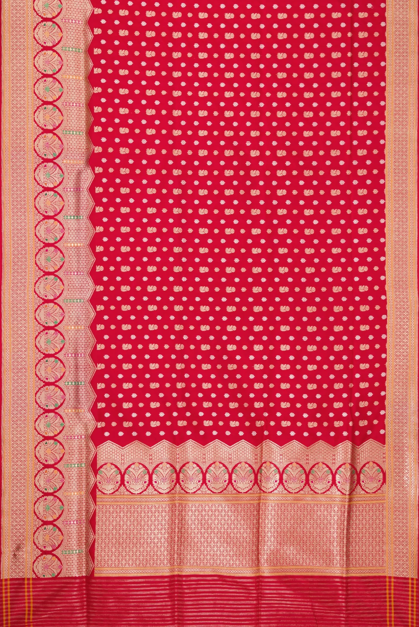 Red Dual Tone Banarasi Silk Saree - Image 6