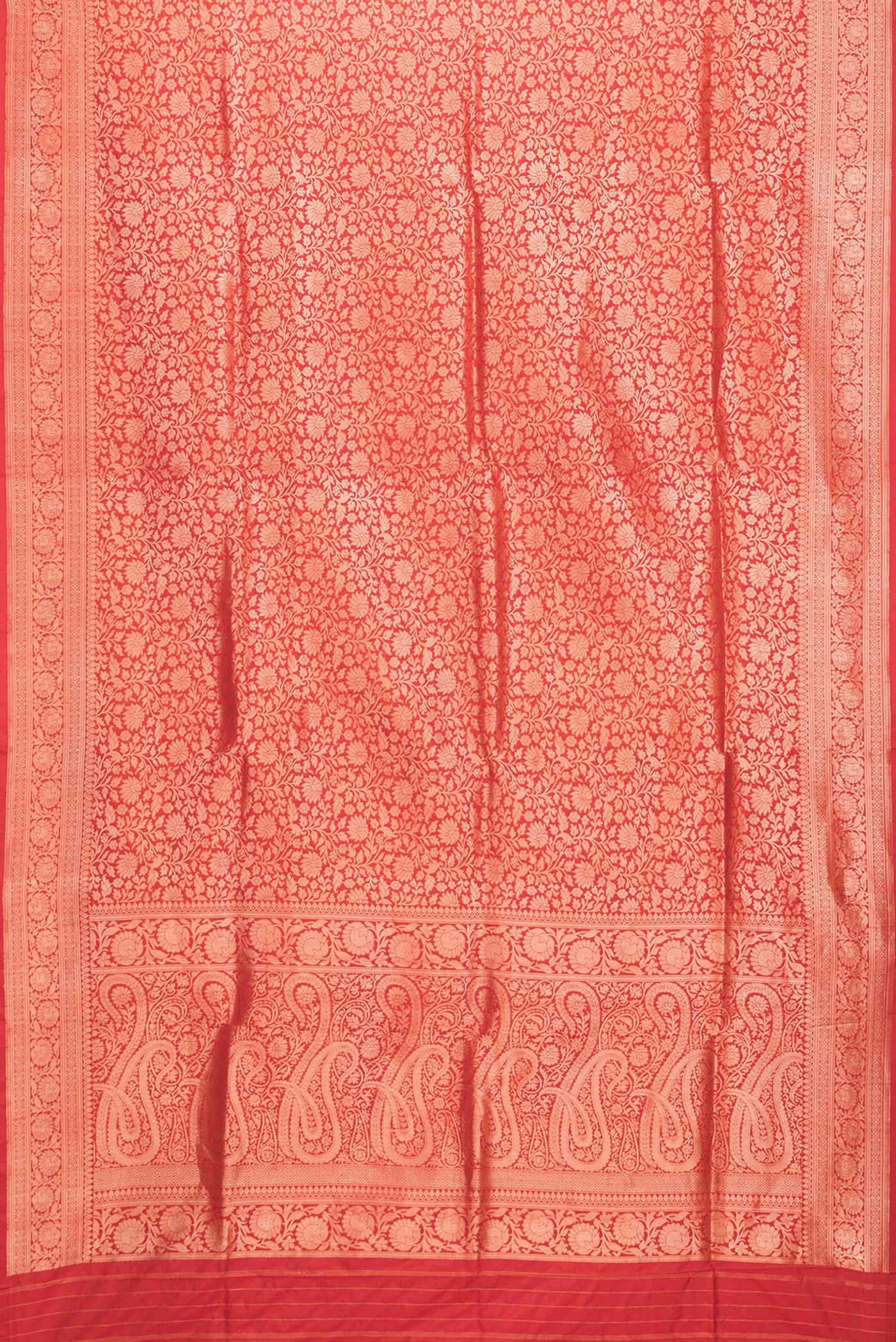 Red Banarasi Silk Saree - Image 6