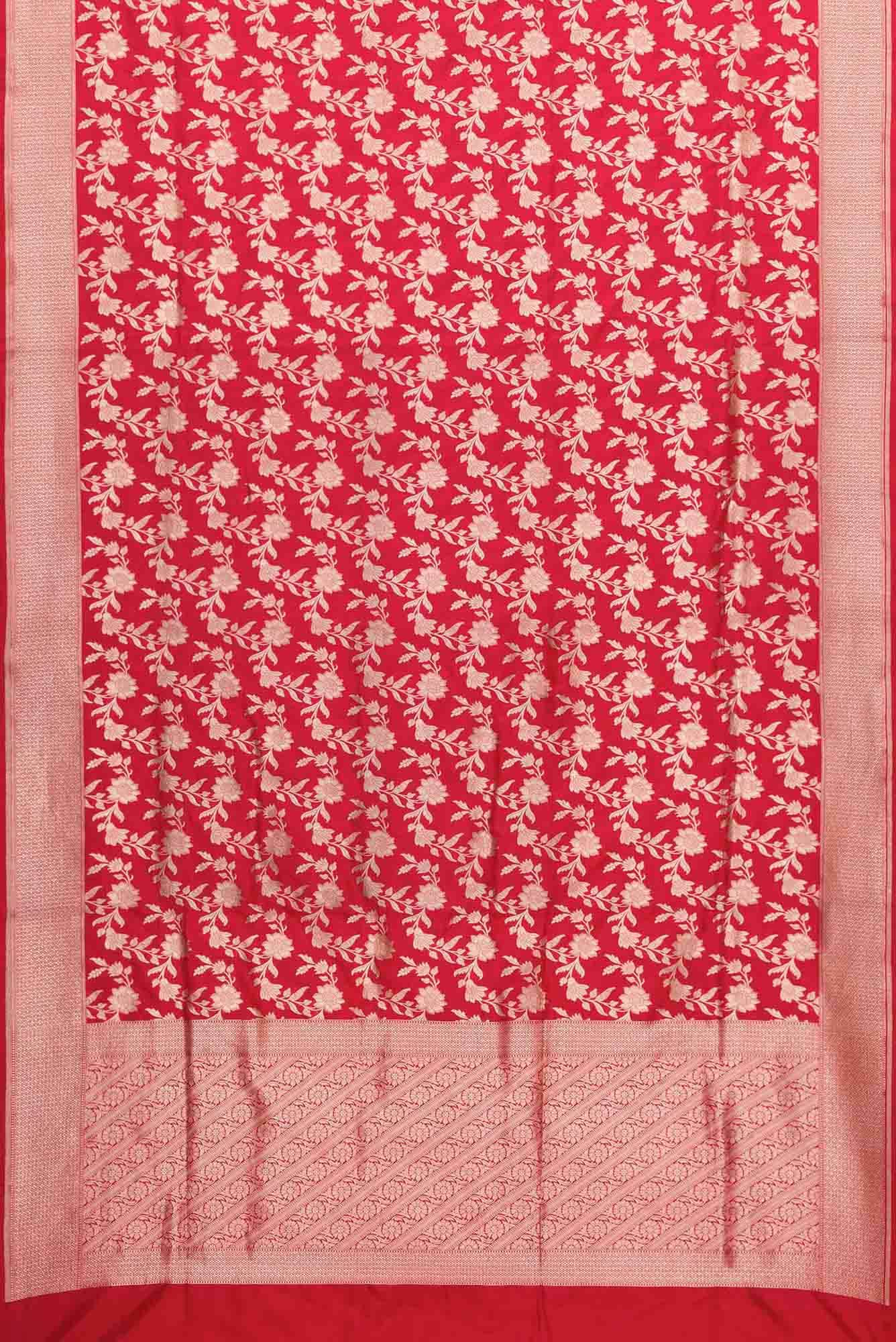 Red Dual Tone Banarasi Silk Saree - Image 4