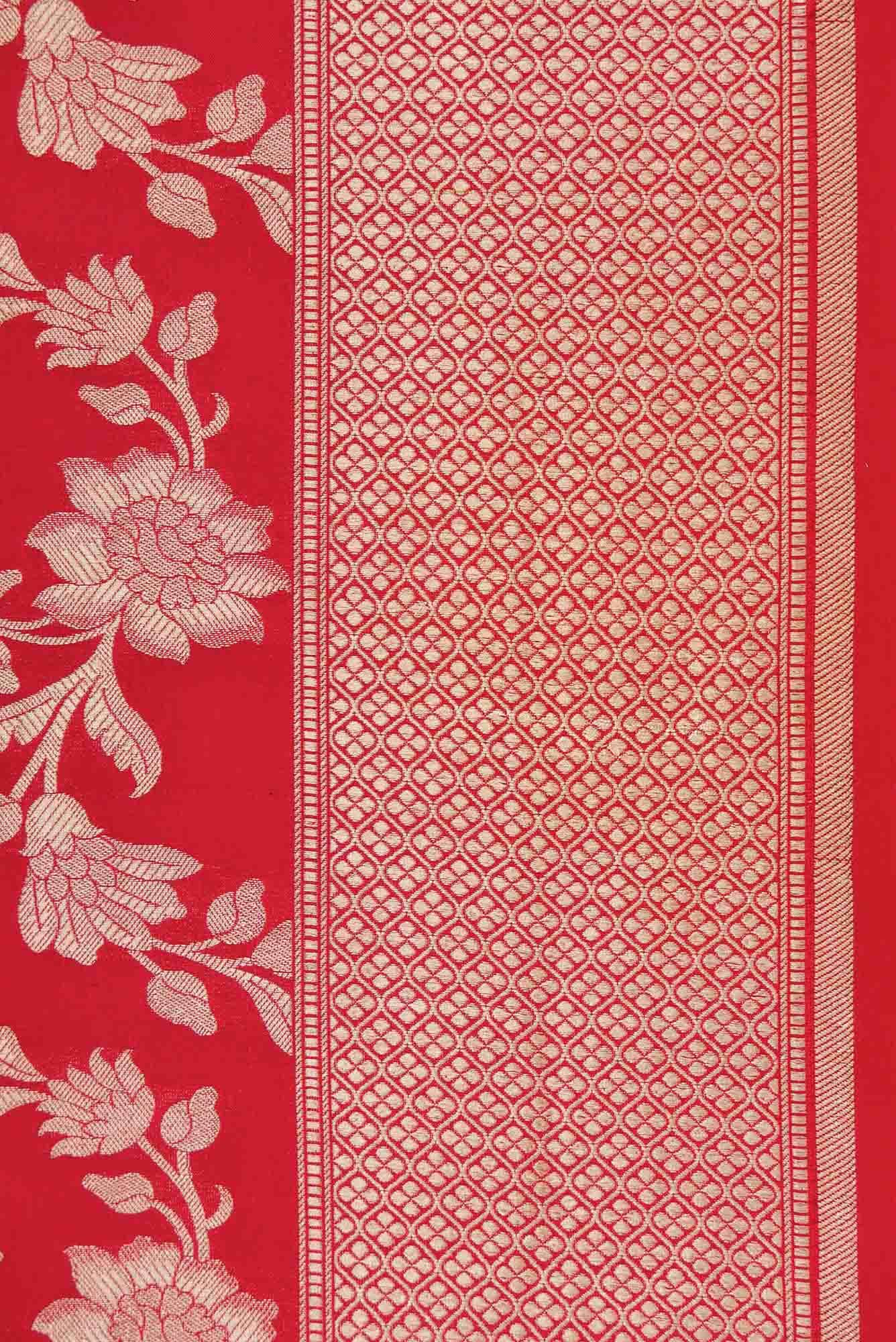 Red Dual Tone Banarasi Silk Saree - Image 5