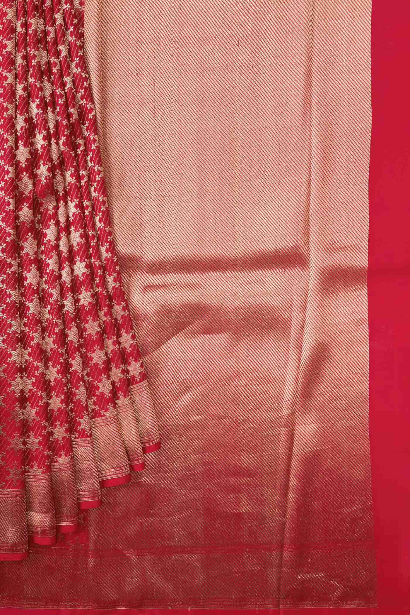 Red Dual Tone Banarasi Silk Saree - Image 2