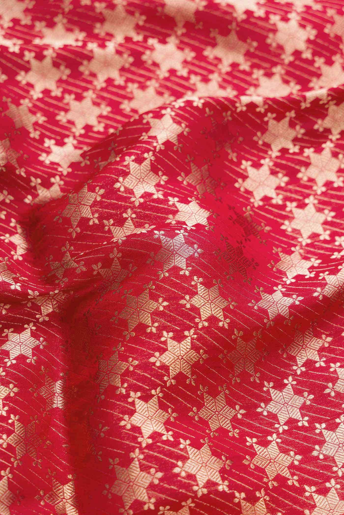 Red Dual Tone Banarasi Silk Saree - Image 3