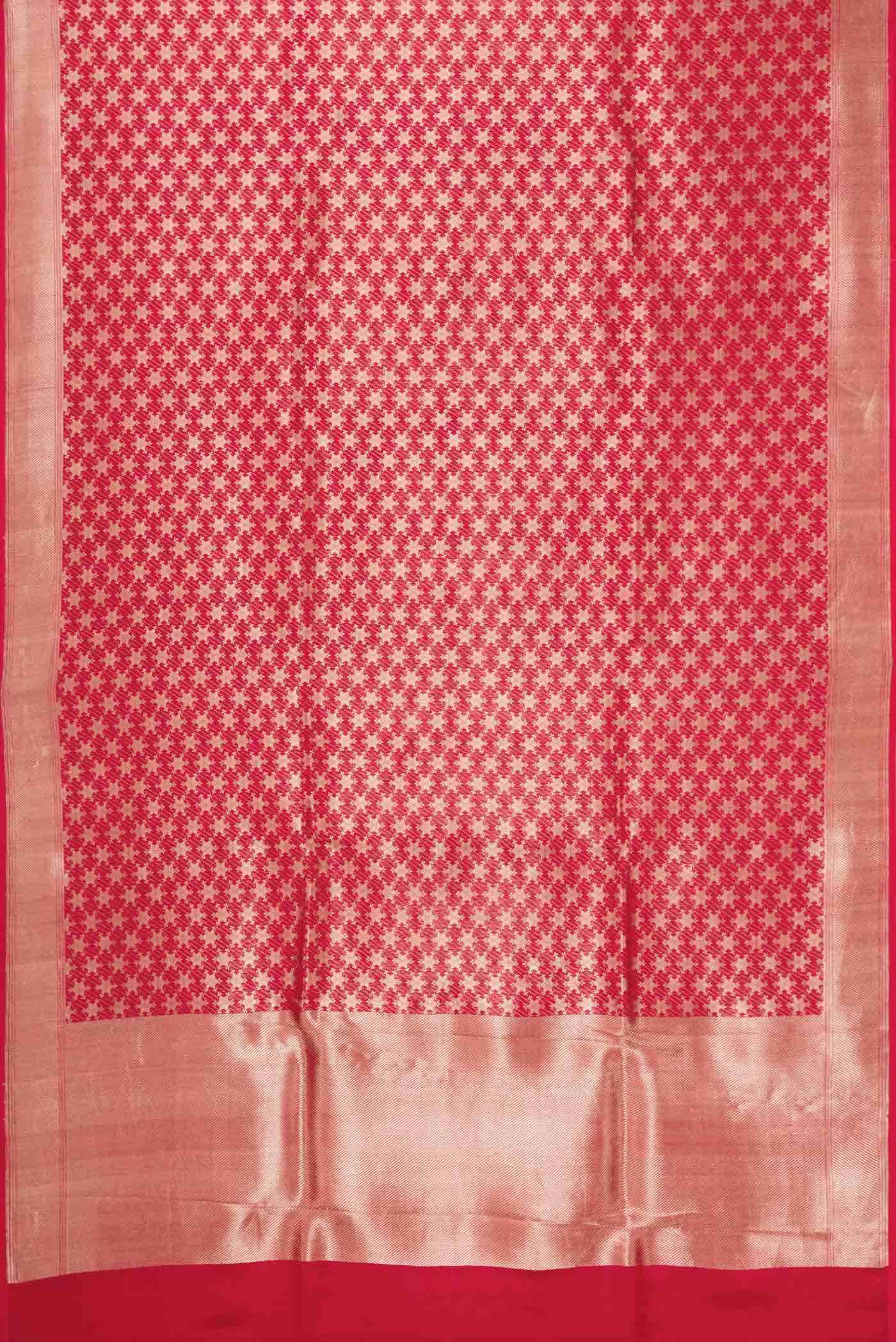Red Dual Tone Banarasi Silk Saree - Image 4