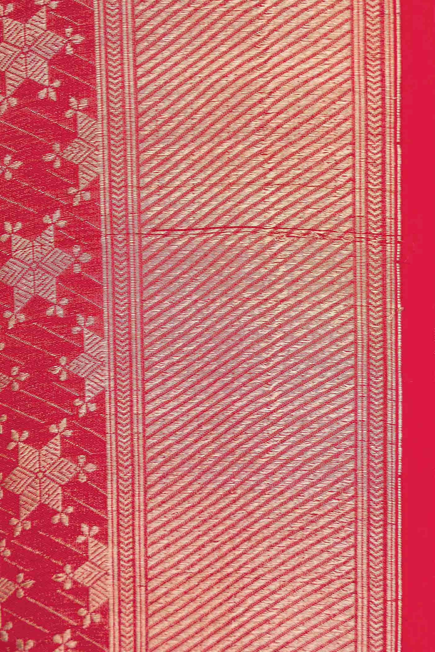 Red Dual Tone Banarasi Silk Saree - Image 5