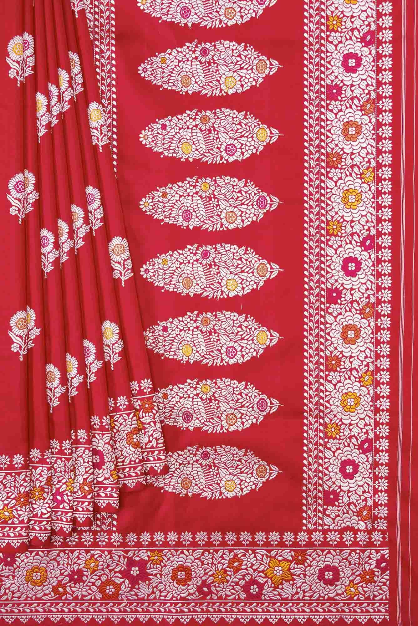 Red Dual Tone Banarasi Silk Saree - Image 2
