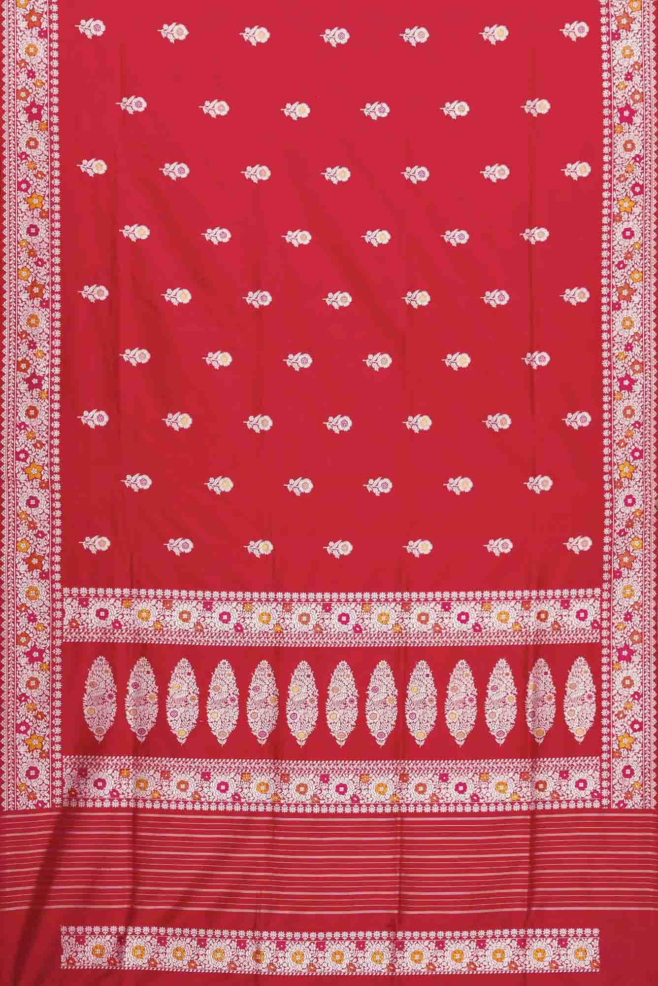 Red Dual Tone Banarasi Silk Saree - Image 4