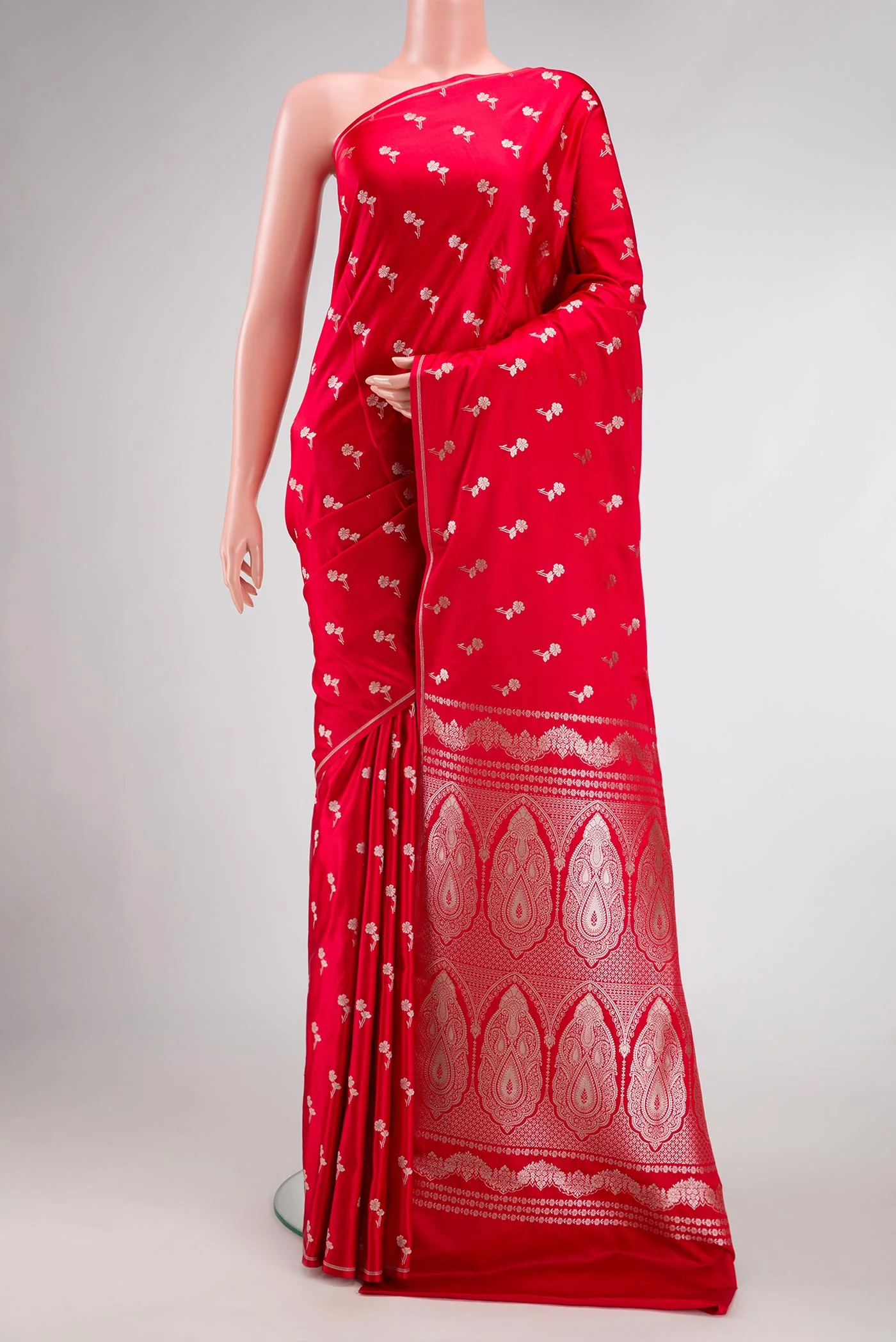 Red Blended Banarasi Silk Saree
