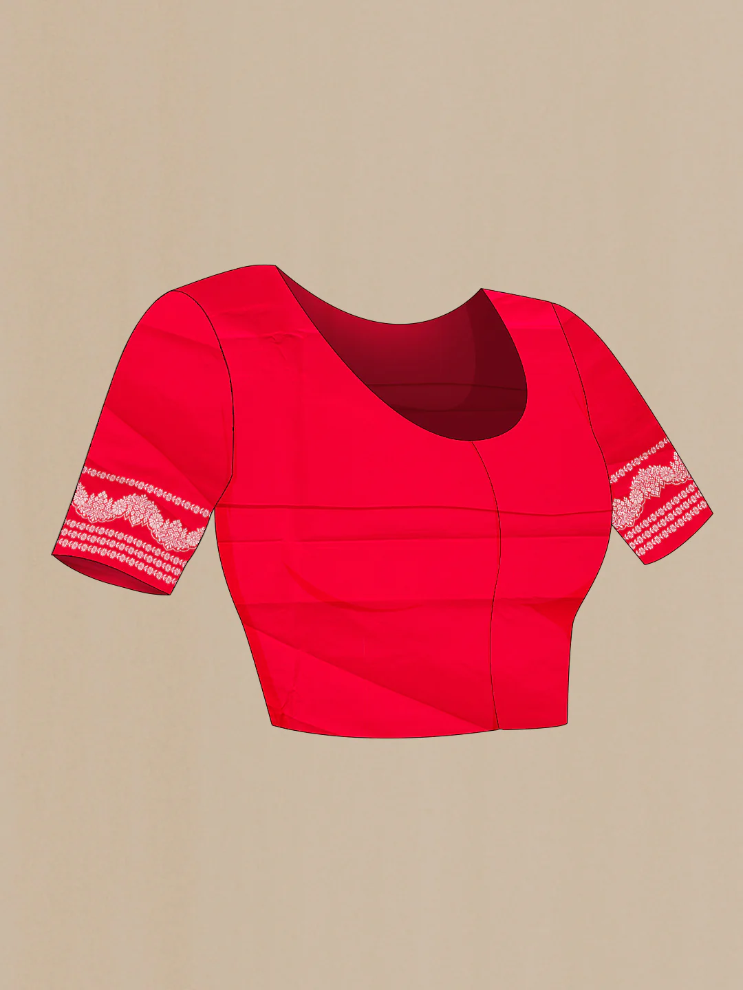 Red Blended Banarasi Silk Saree - Image 2