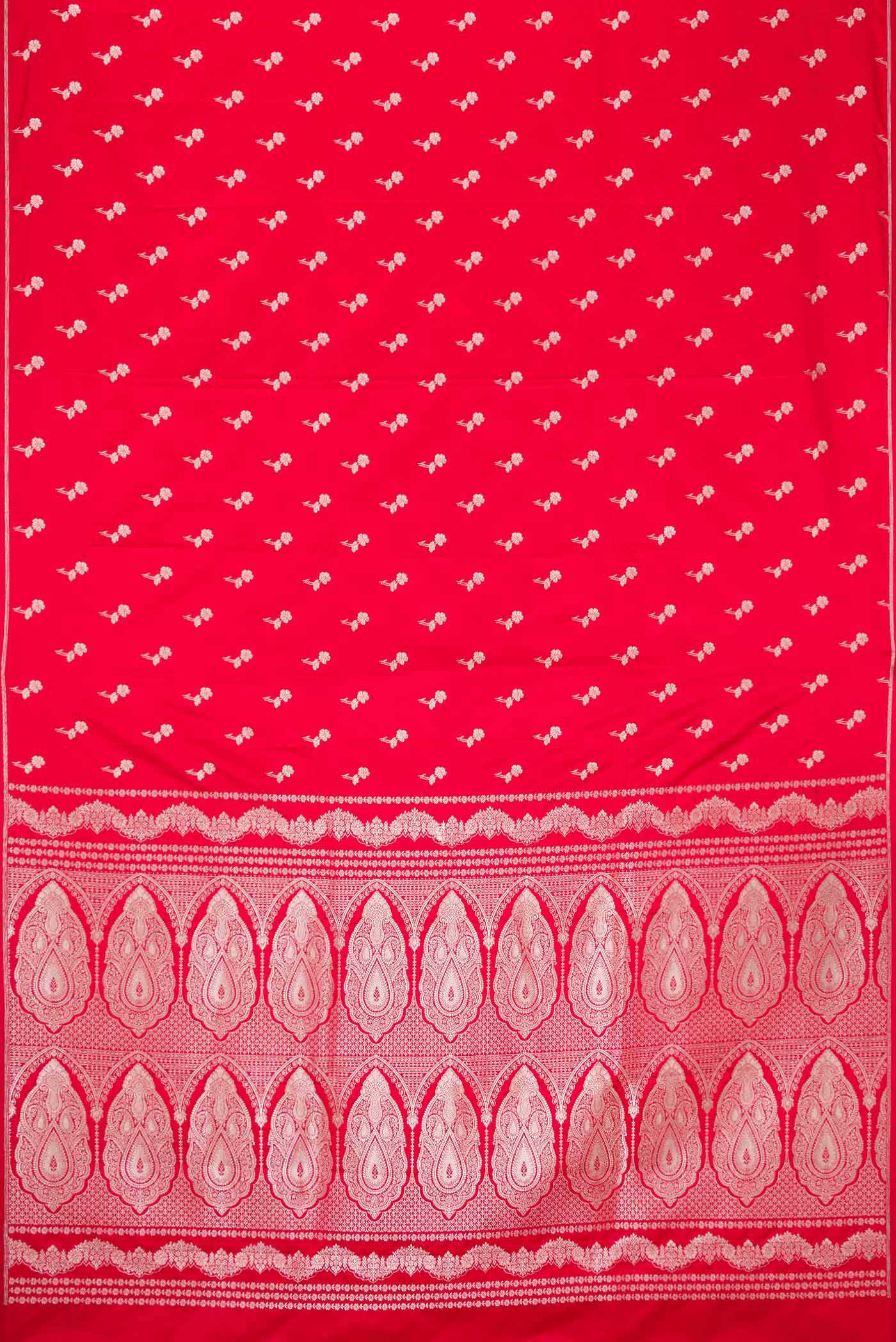 Red Blended Banarasi Silk Saree - Image 3