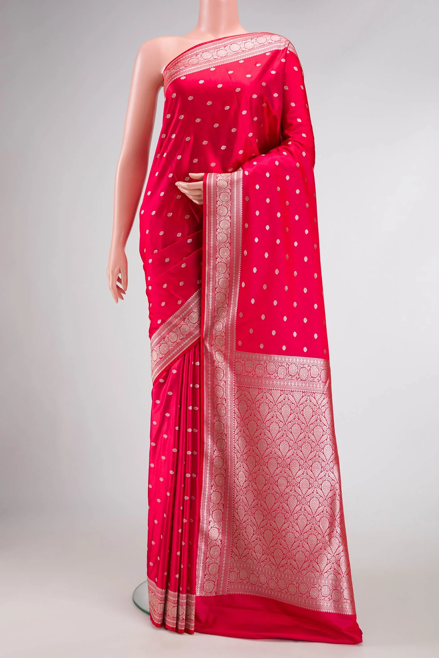 Red Blended Banarasi Silk Saree