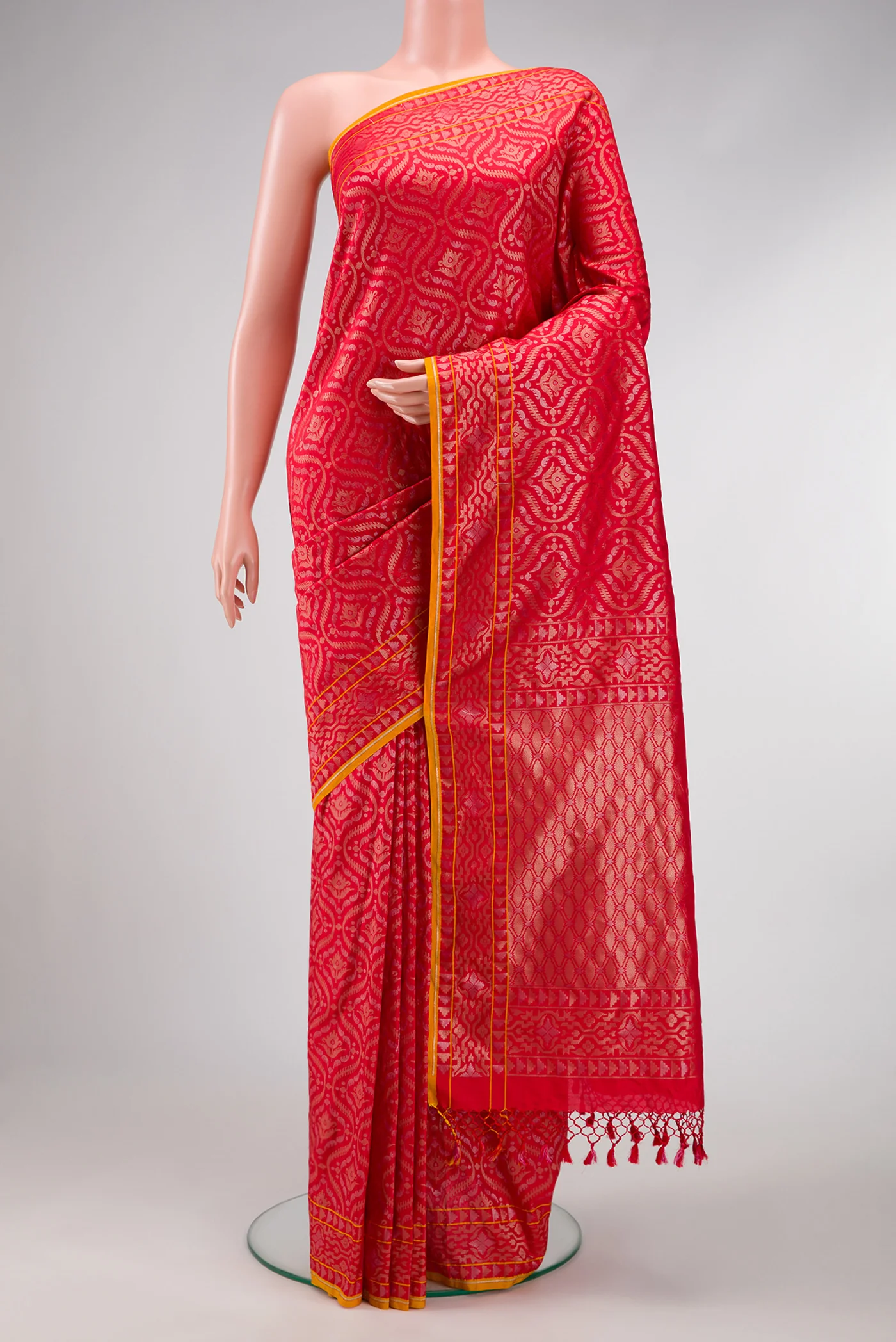 Red Blended Banarasi Silk Saree