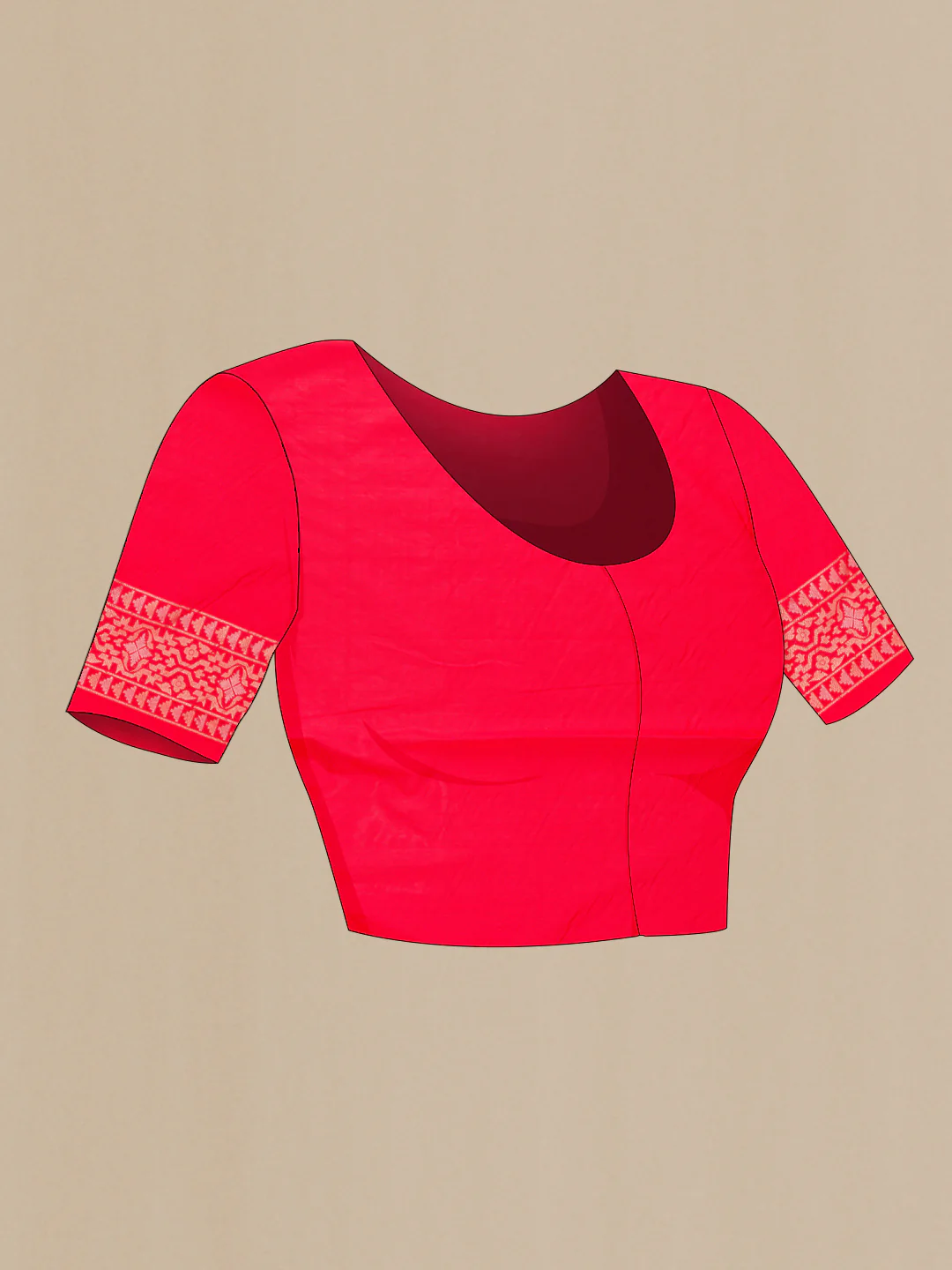 Red Blended Banarasi Silk Saree - Image 2