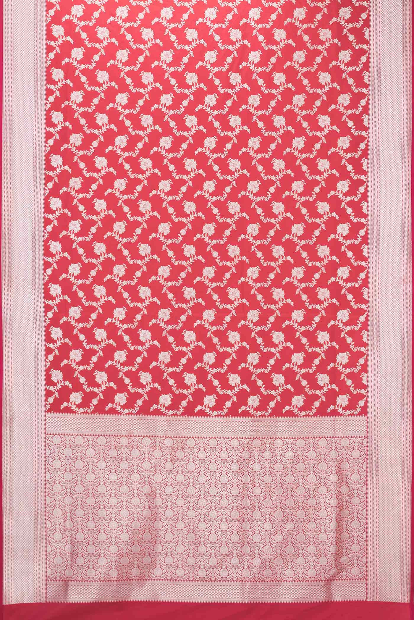Red Dual Tone Blended Banarasi Silk Saree - Image 2