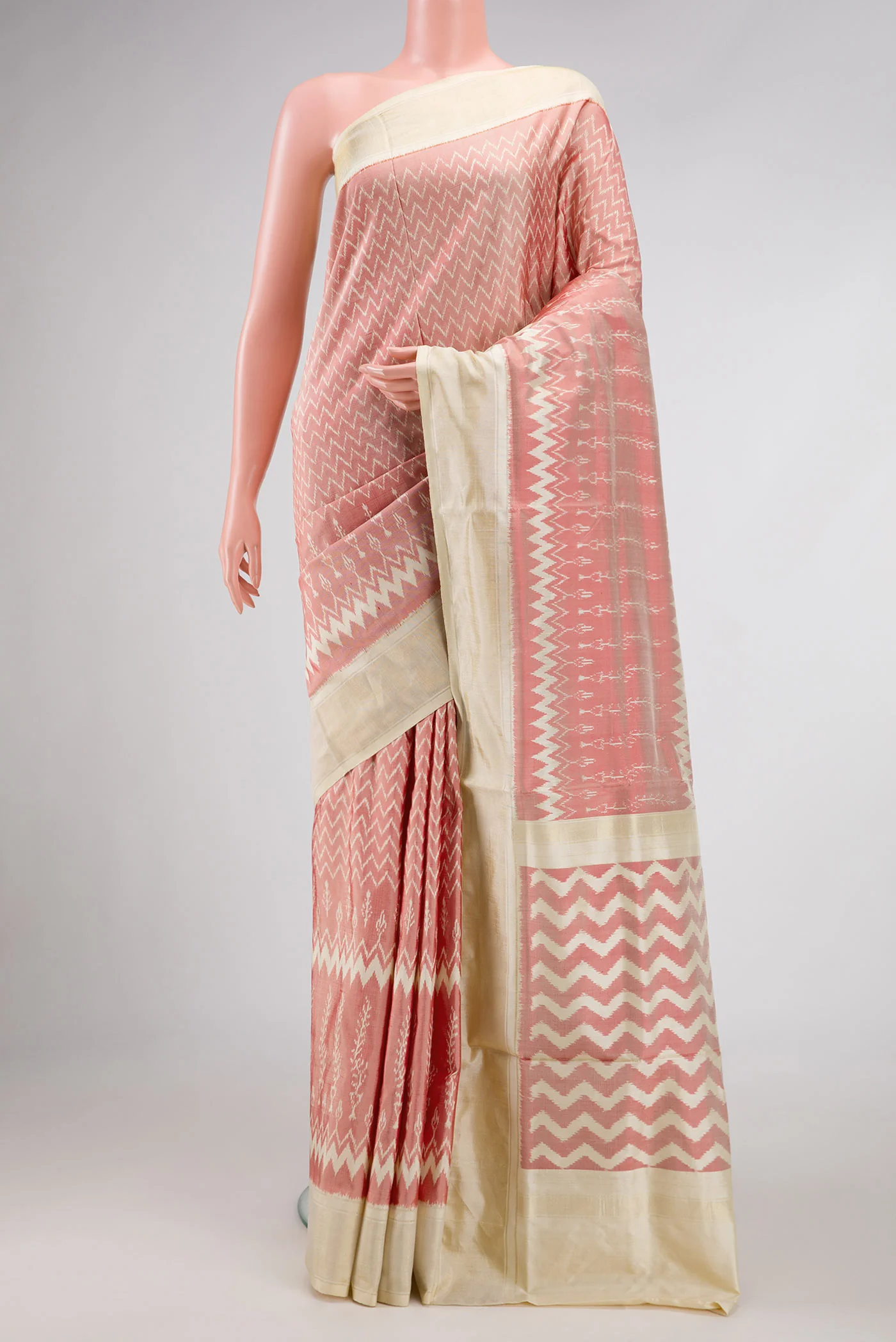 Coral Pochampally Silk Saree