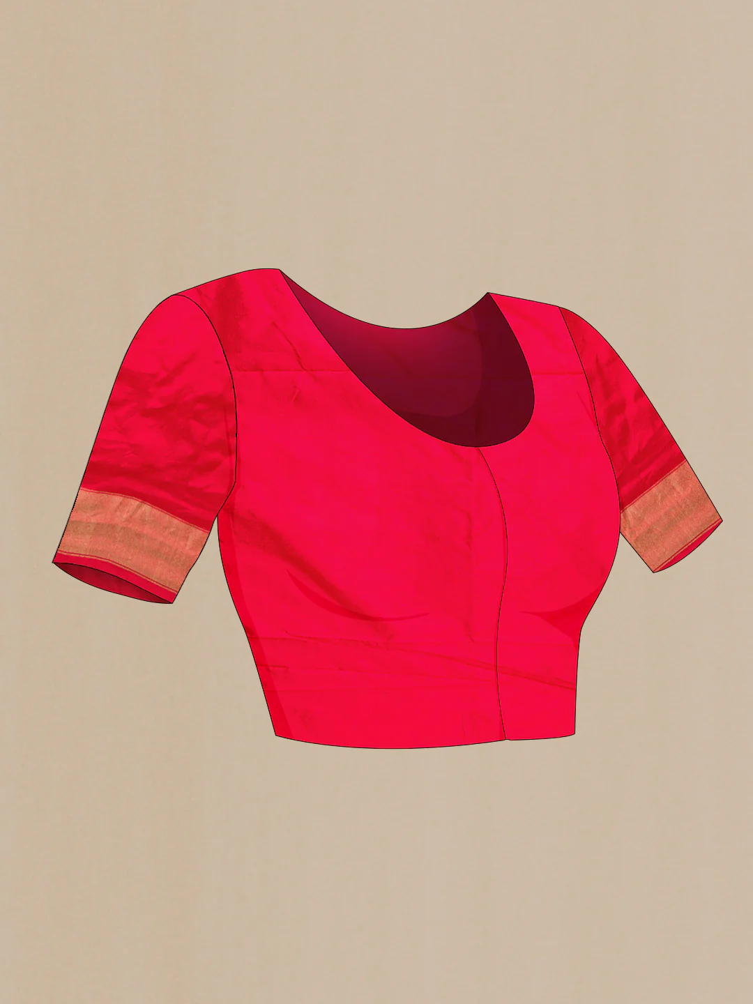 Red Pochampally Silk Saree - Image 5