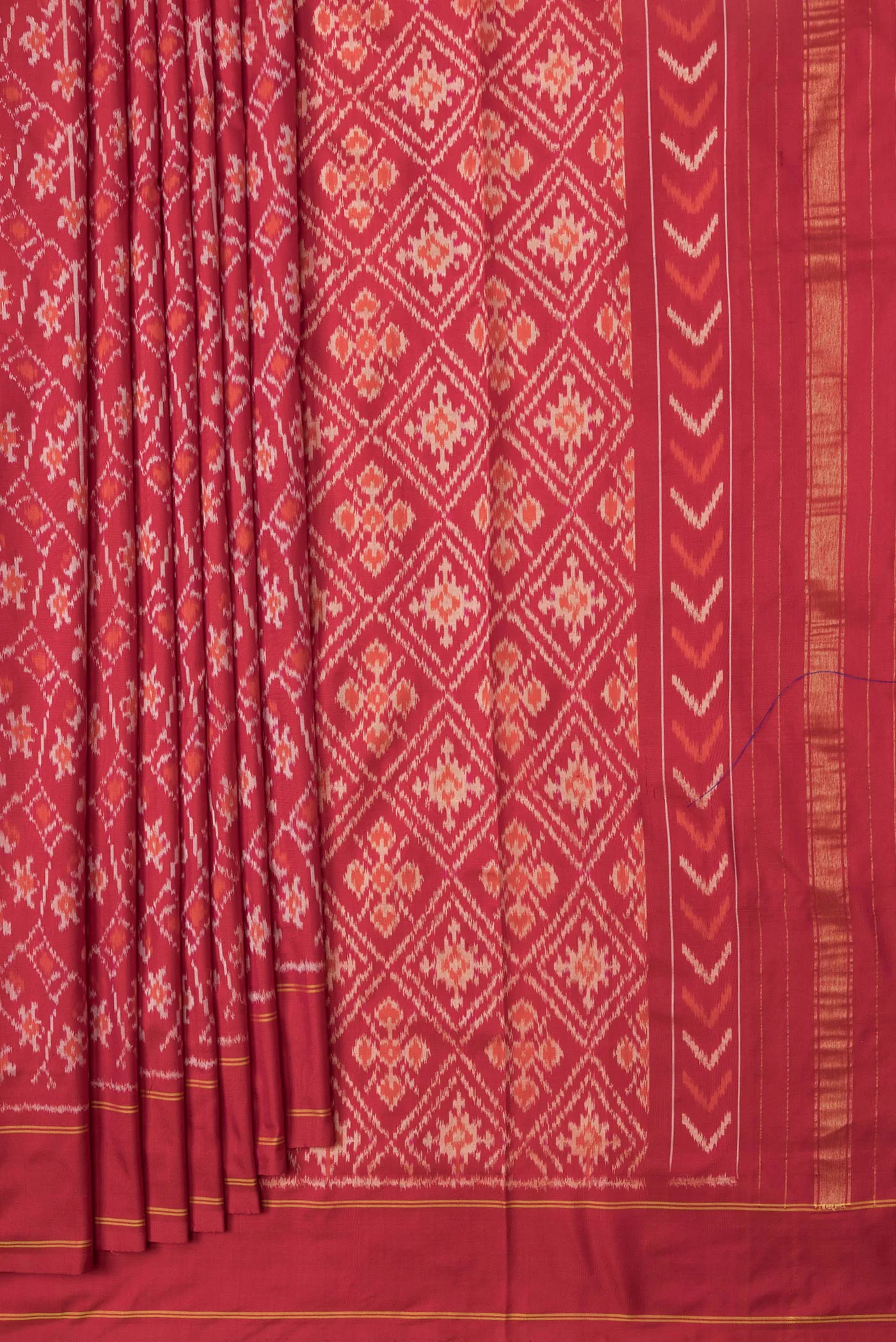 Red Pochampally Silk Saree - Image 4