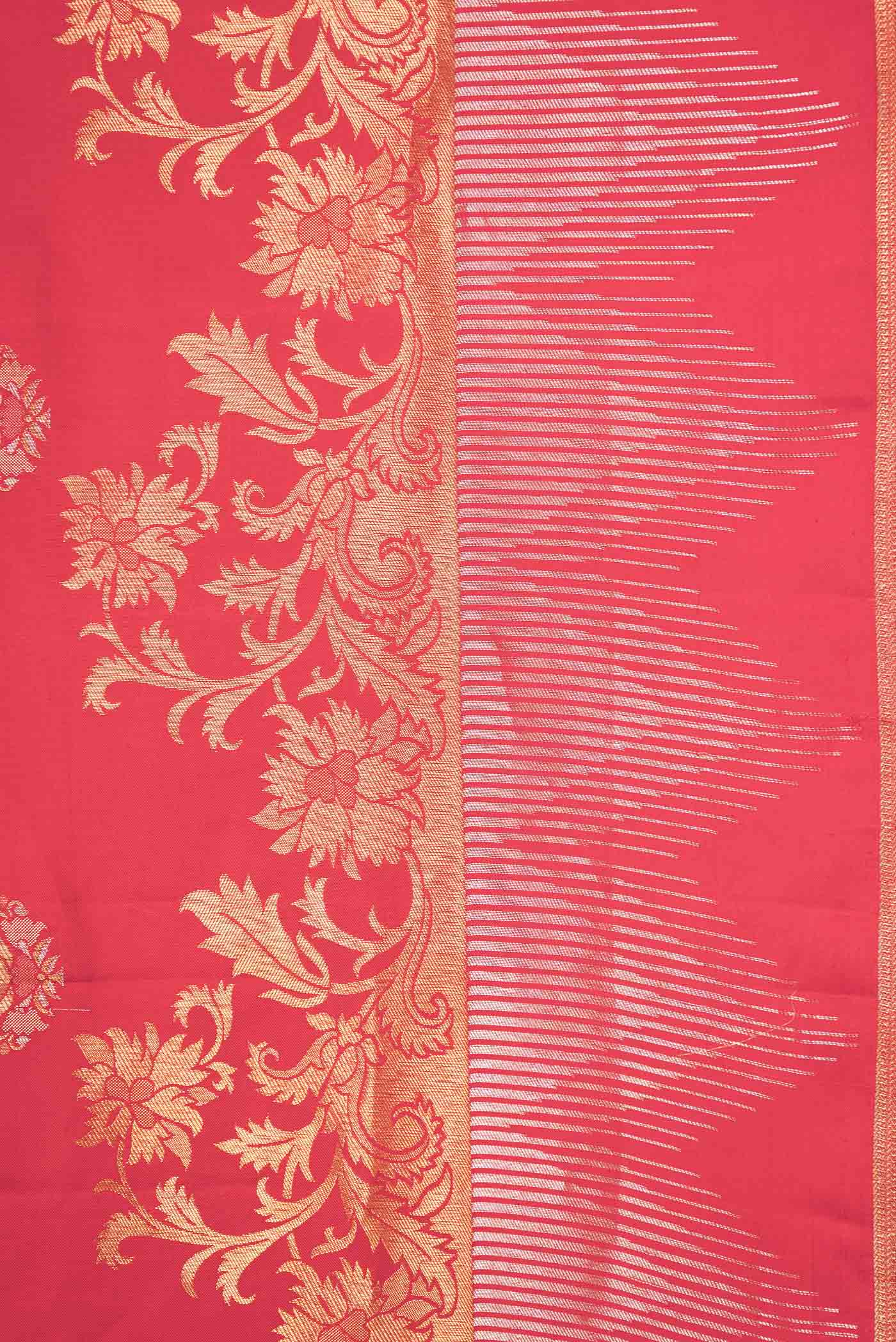 Red Dual Tone Kanjivaram Saree - Image 3