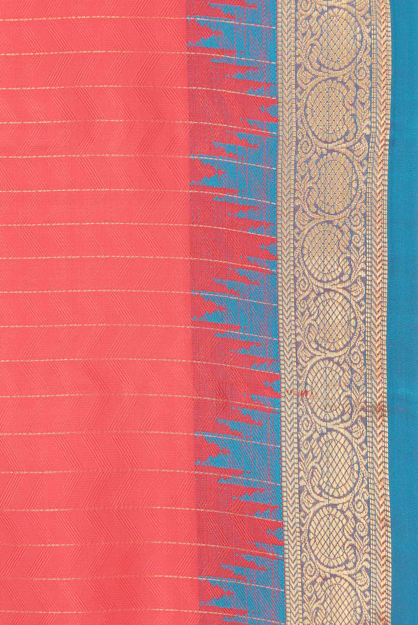 Red Dual Tone Kanjivaram Saree - Image 3