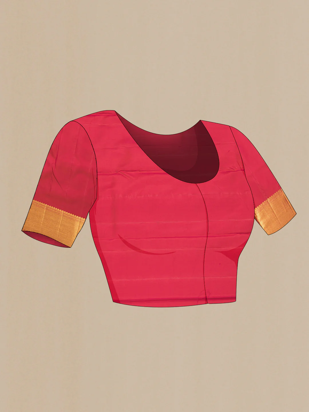Red Dual Tone Kanjivaram Saree - Image 5