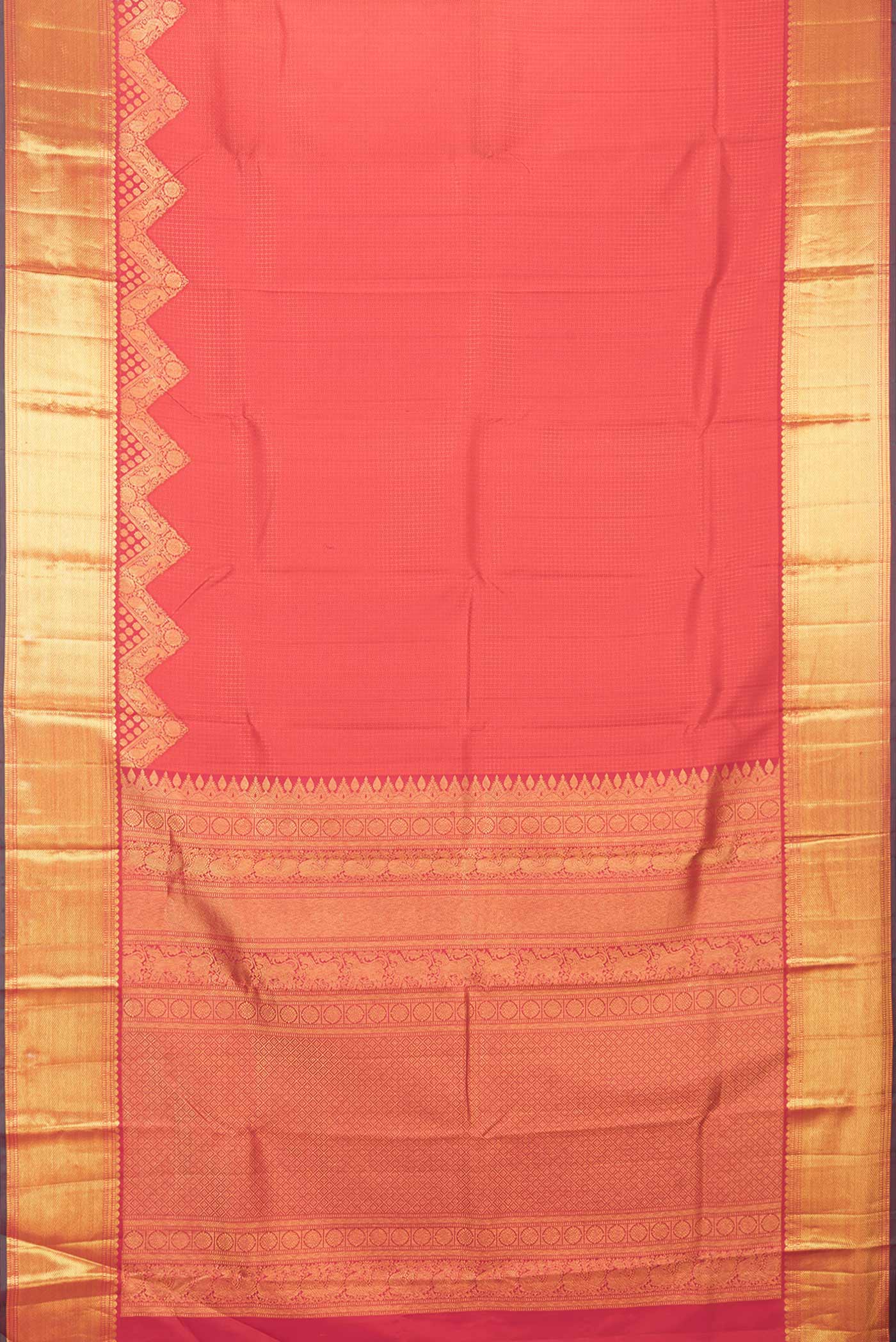Red Dual Tone Kanjivaram Saree - Image 6