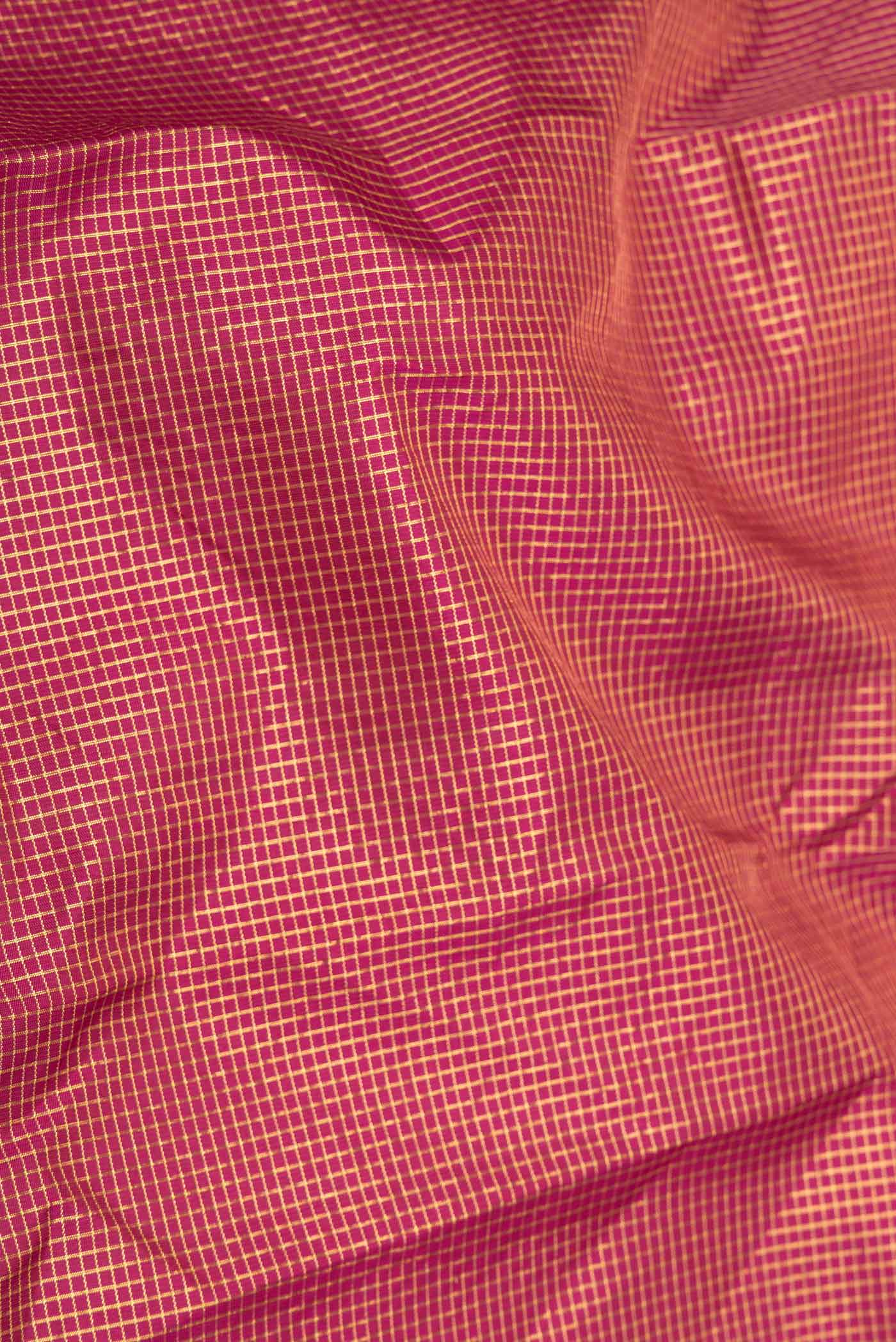 Red Dual Tone Kanchipuram Saree - Image 2