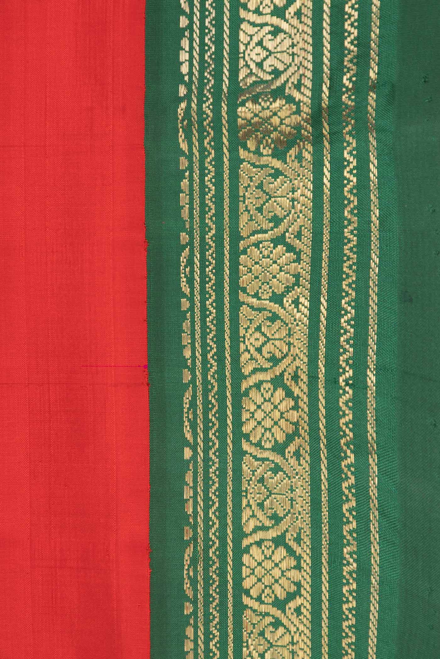 Red Dual Tone Kanchipuram Saree - Image 3