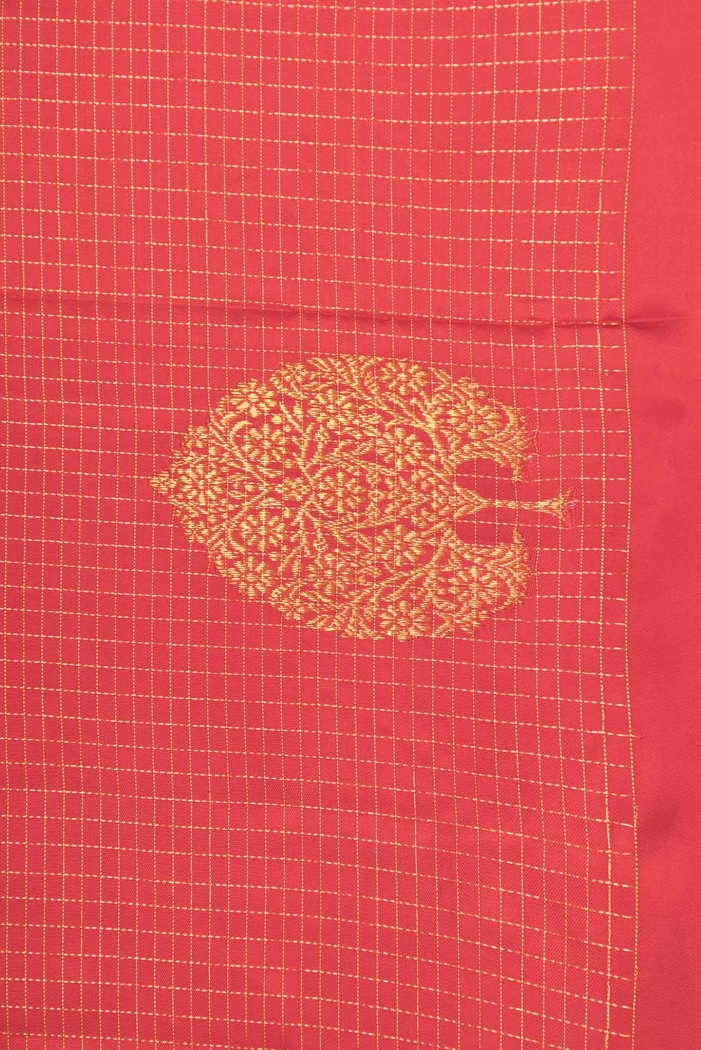 Red Dual Tone Kanchipuram Silk Saree - Image 3