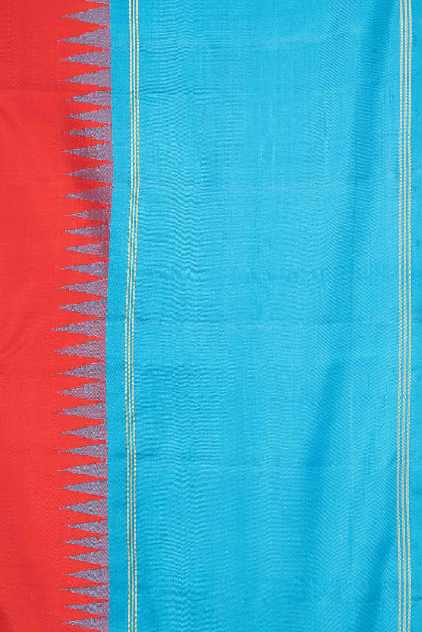 Red Dual Tone Kanjivaram Silk Saree - Image 3