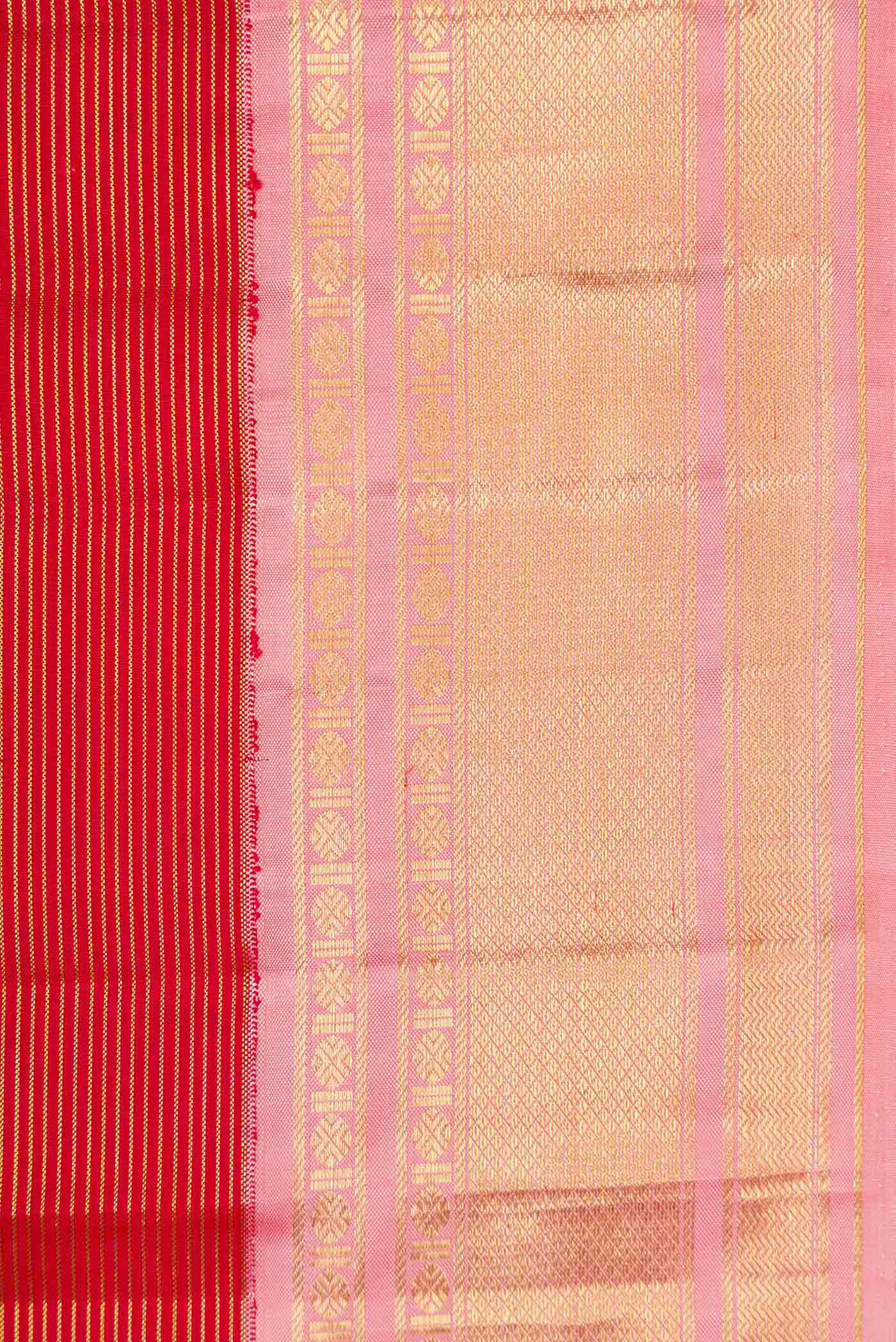 Red Dual Tone Kanchipuram Silk Saree - Image 3