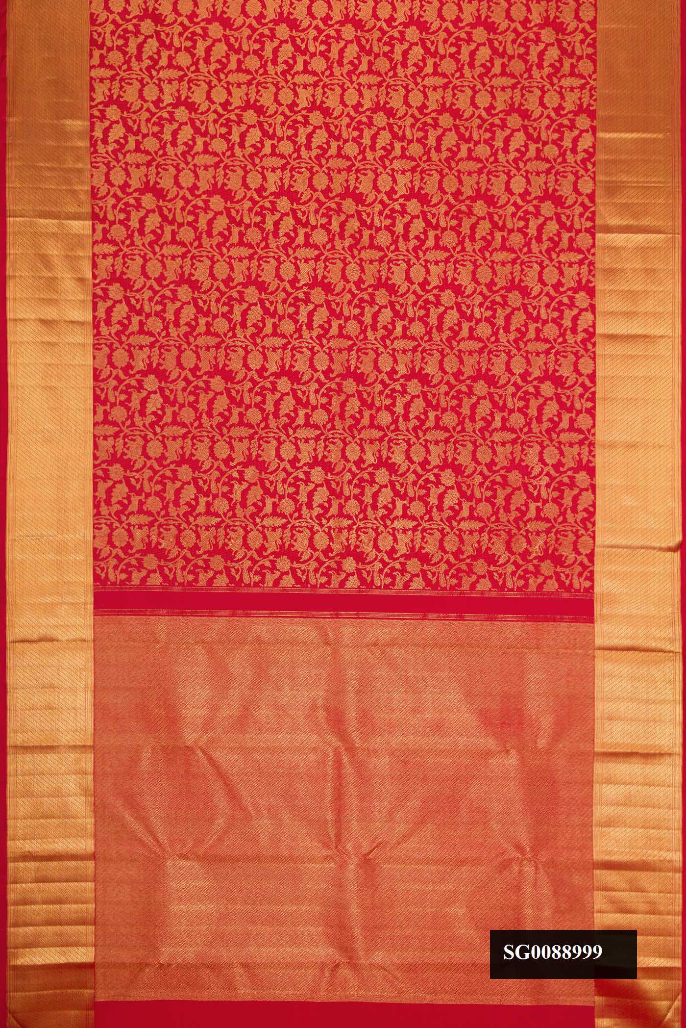 Red Dual Tone Kanchipuram Silk Saree