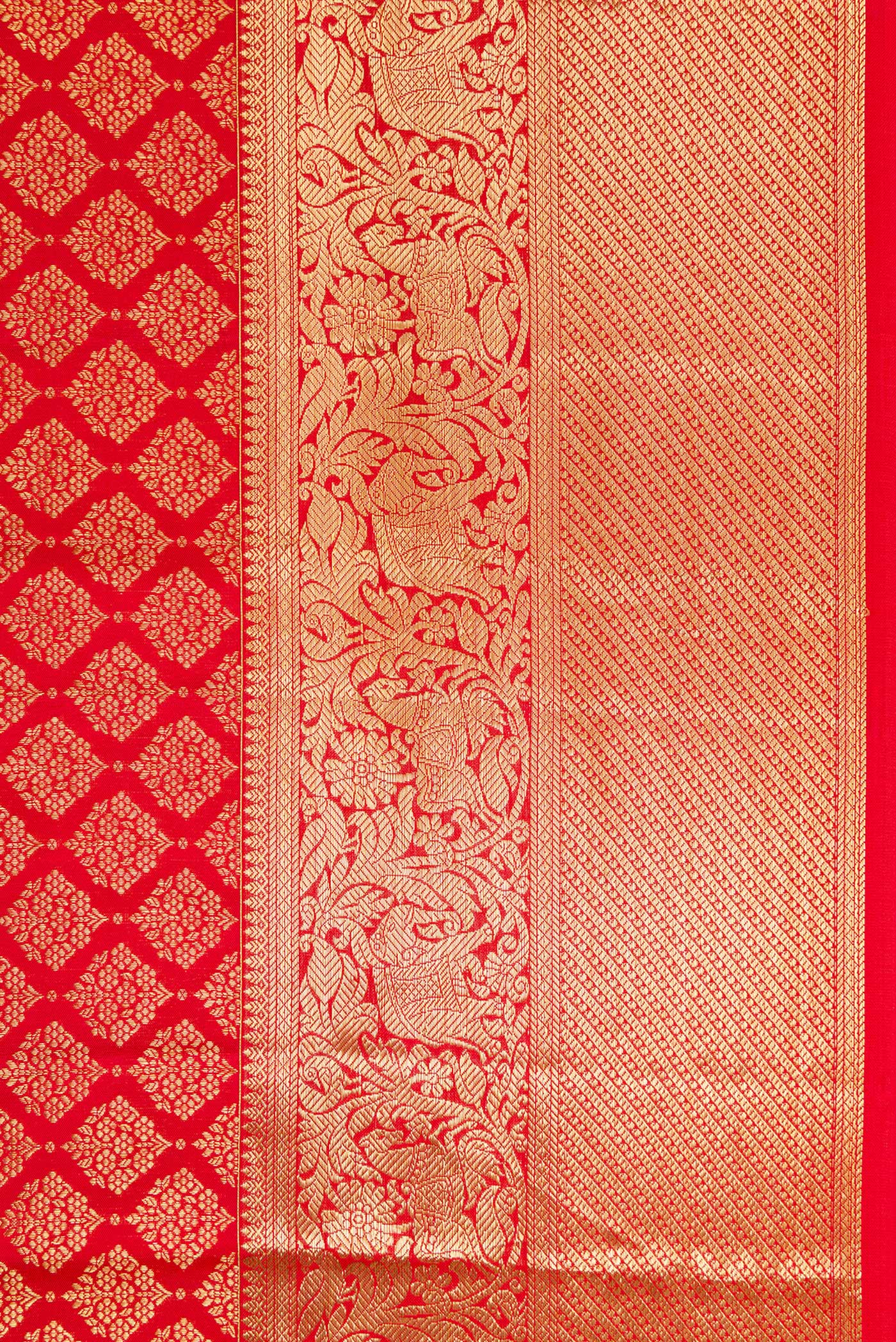Red Kanchipuram Silk Saree - Image 3